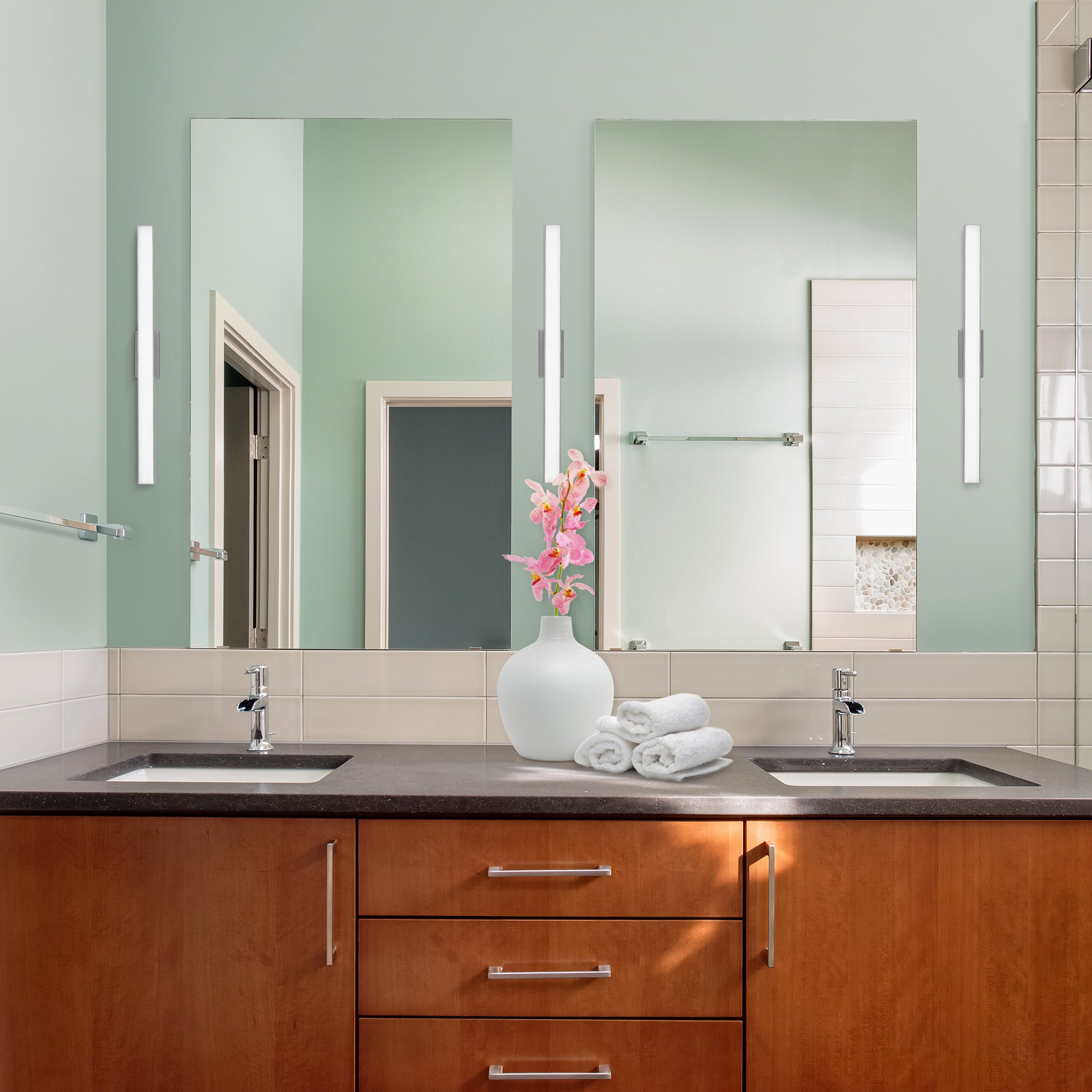 VONN Procyon VMW11024AL 24-Inch Silver AC LED Bathroom Vanity Light - Perfect for Modern Bathroom Makeup Mirror Lighting & Home Decor