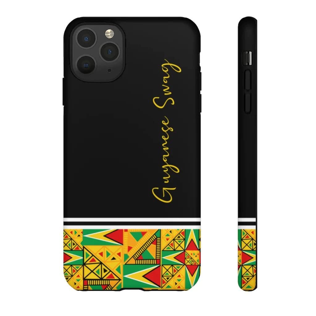 Guyanese Swag Guyana Tribal Print Tough Phone Case for iPhone 11 Pro Max - Matte Finish | Durable Protection for Travel, Work & Everyday Use