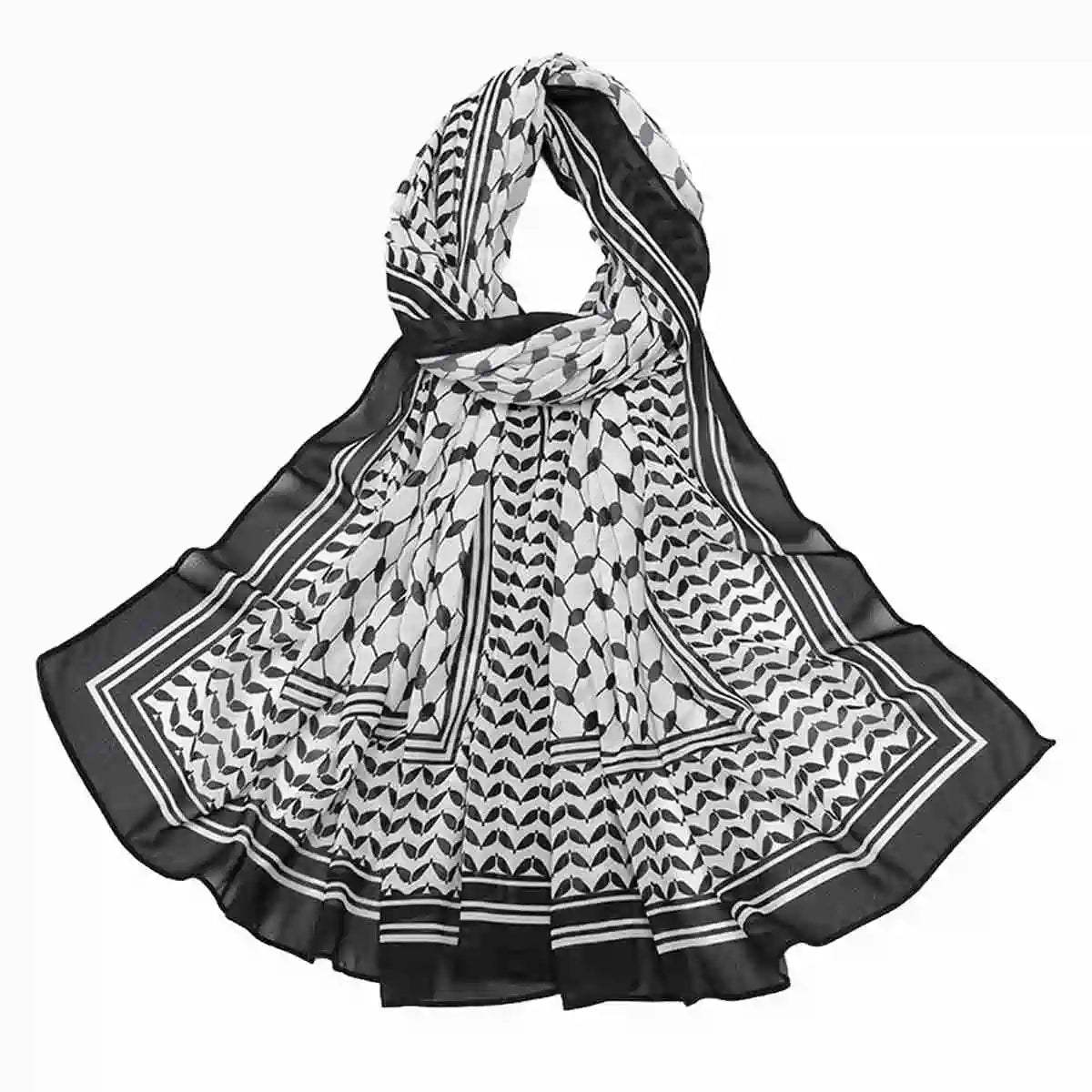 Urgarment Women's Keffiyeh Palestine Hijab Scarf - Lightweight Chiffon Kuffiyeh with 20 Color Options - Perfect for Everyday Wear, Cultural Events & Modest Fashion