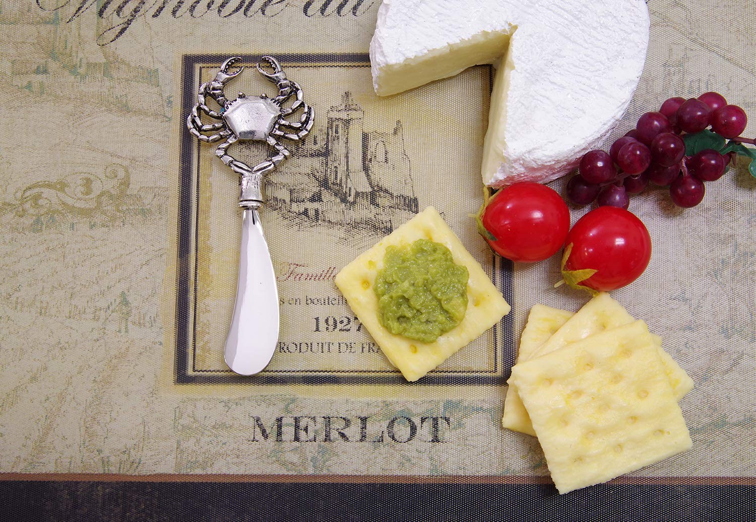 Premium 2-Piece Zinc Alloy Cheese and Butter Spreader Knife Set - Crab Design for Charcuterie Boards, Wine Pairings & Elegant Dining