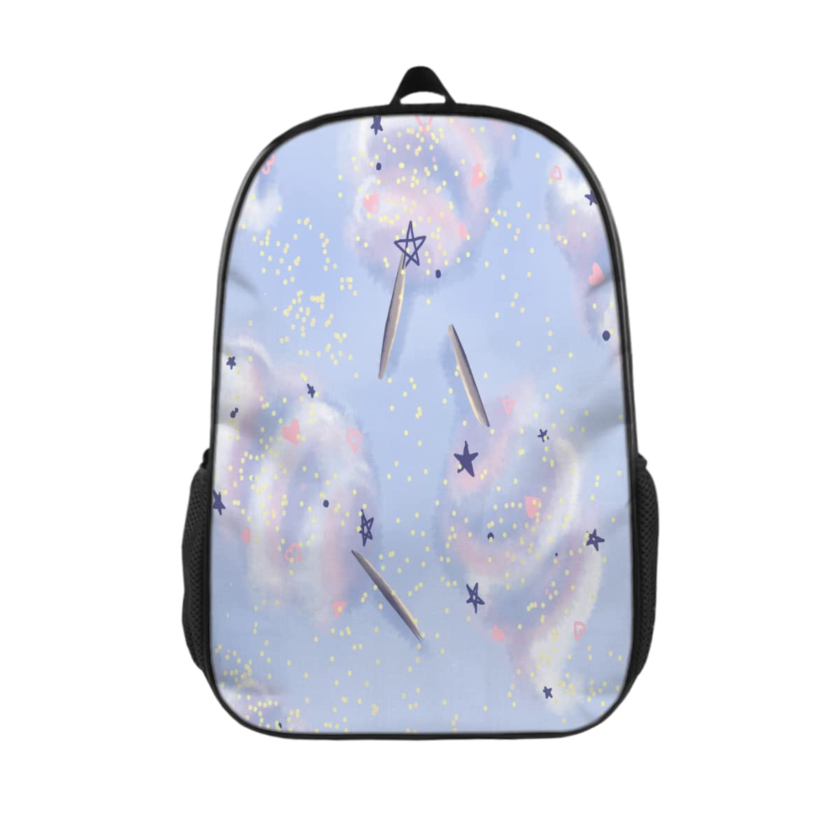 Glitter Cotton Candy Abstract School Backpack Set for Boys & Girls - Durable Outdoor Travel & Hiking Backpack for School, Camping, and Daily Use