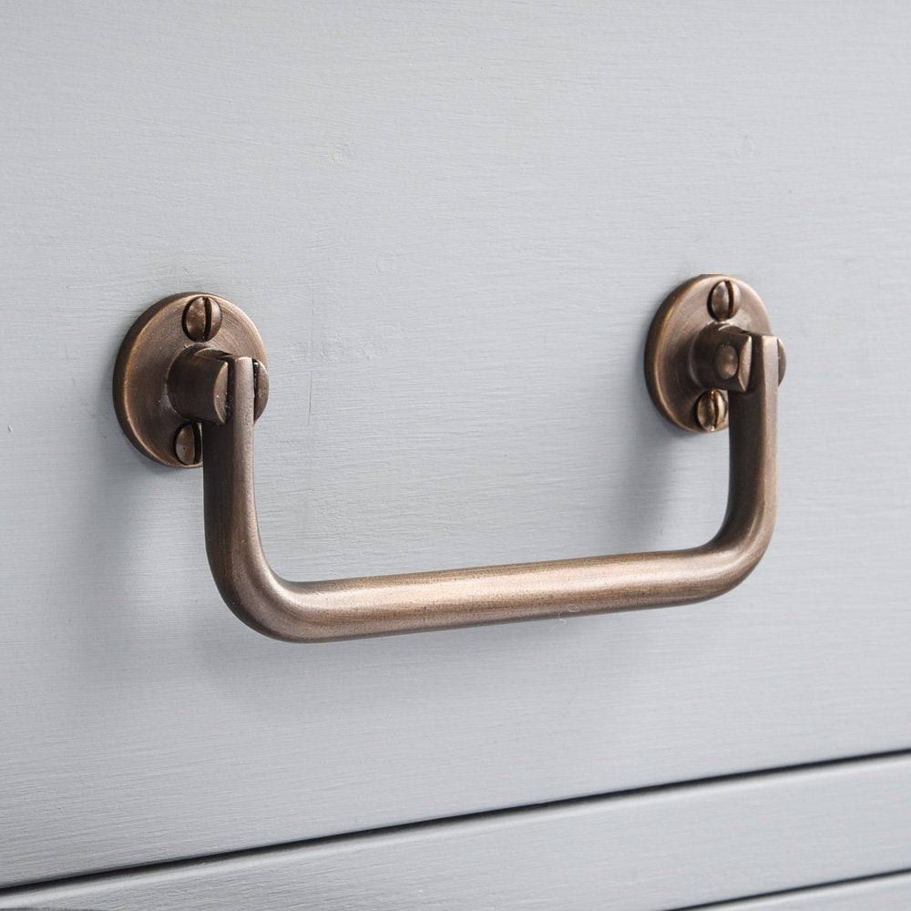 Vintage Distressed Antique Brass Cabinet Pull Handle - Heavy Duty Drawer & Furniture Hardware for Kitchen, Bathroom, Wardrobe & DIY Projects
