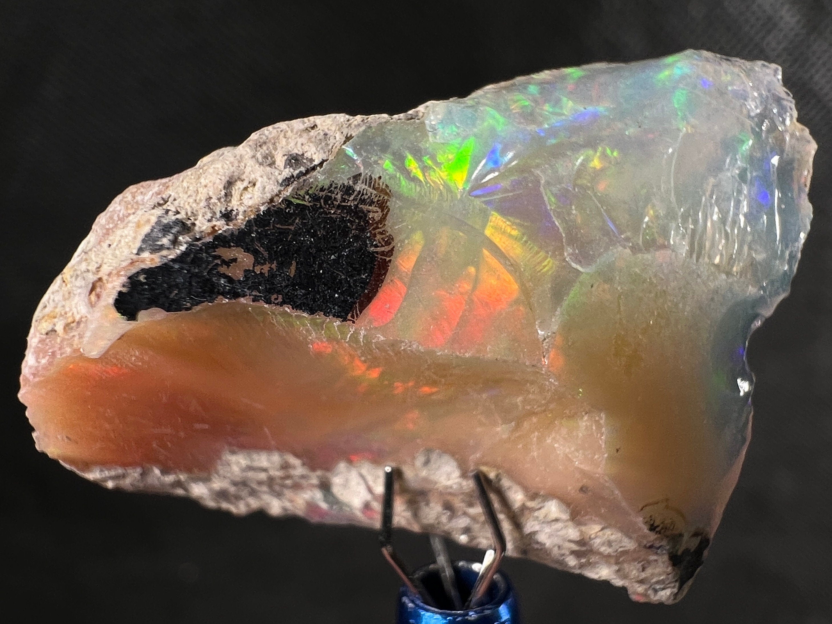 Premium 4A+ Welo Opal Raw Crystal - Certified Cutting Grade Opal for Jewelry Making (50629) | Ideal for Rings, Necklaces & Handcrafted Gemstone Designs