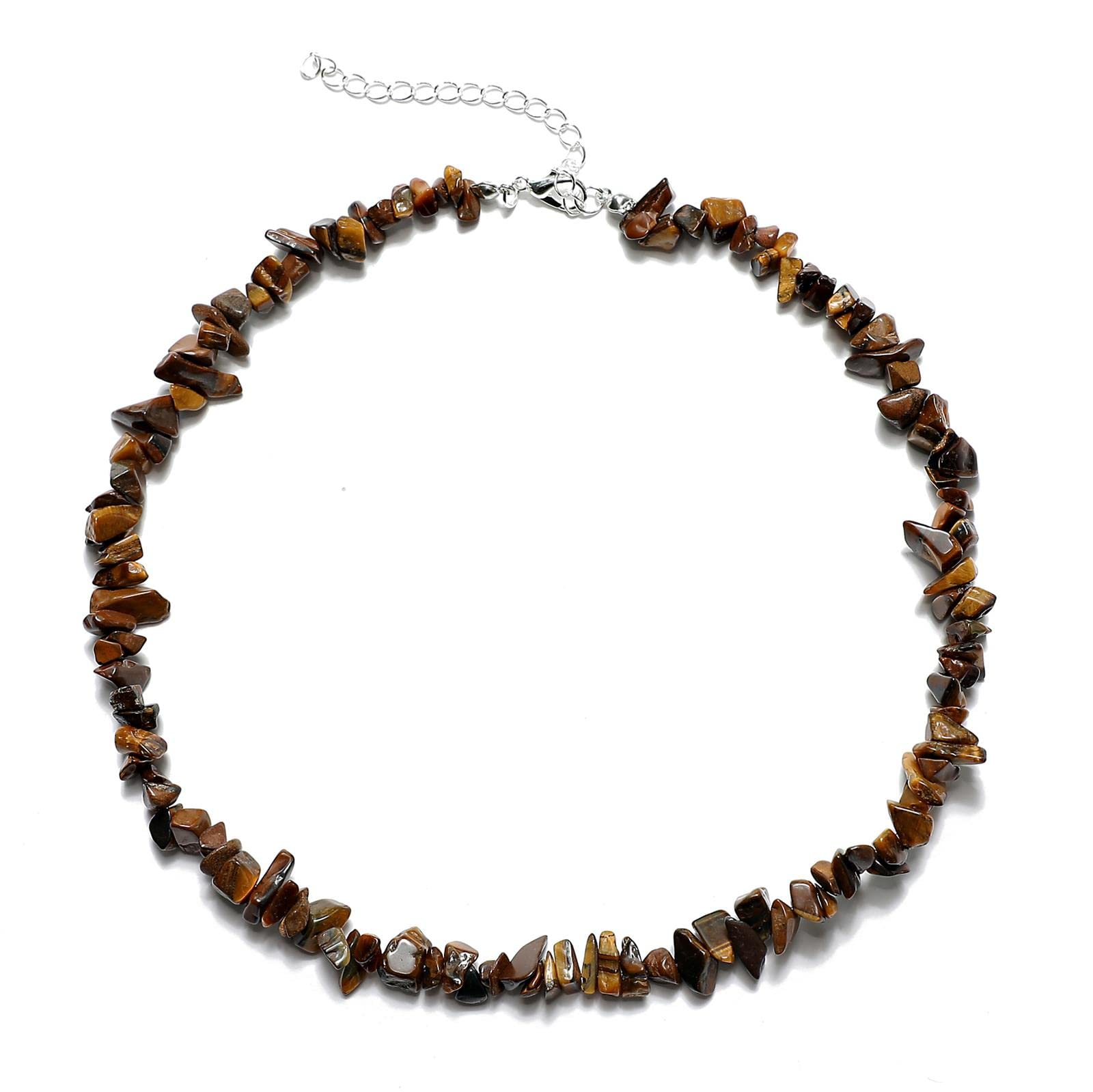 Natural Seed Bead Gemstone Choker Necklace for Women - Crystal Healing Chip Chakra Necklace with Colorful Stones | Spiritual Jewelry for Meditation, Yoga & Energy Balancing