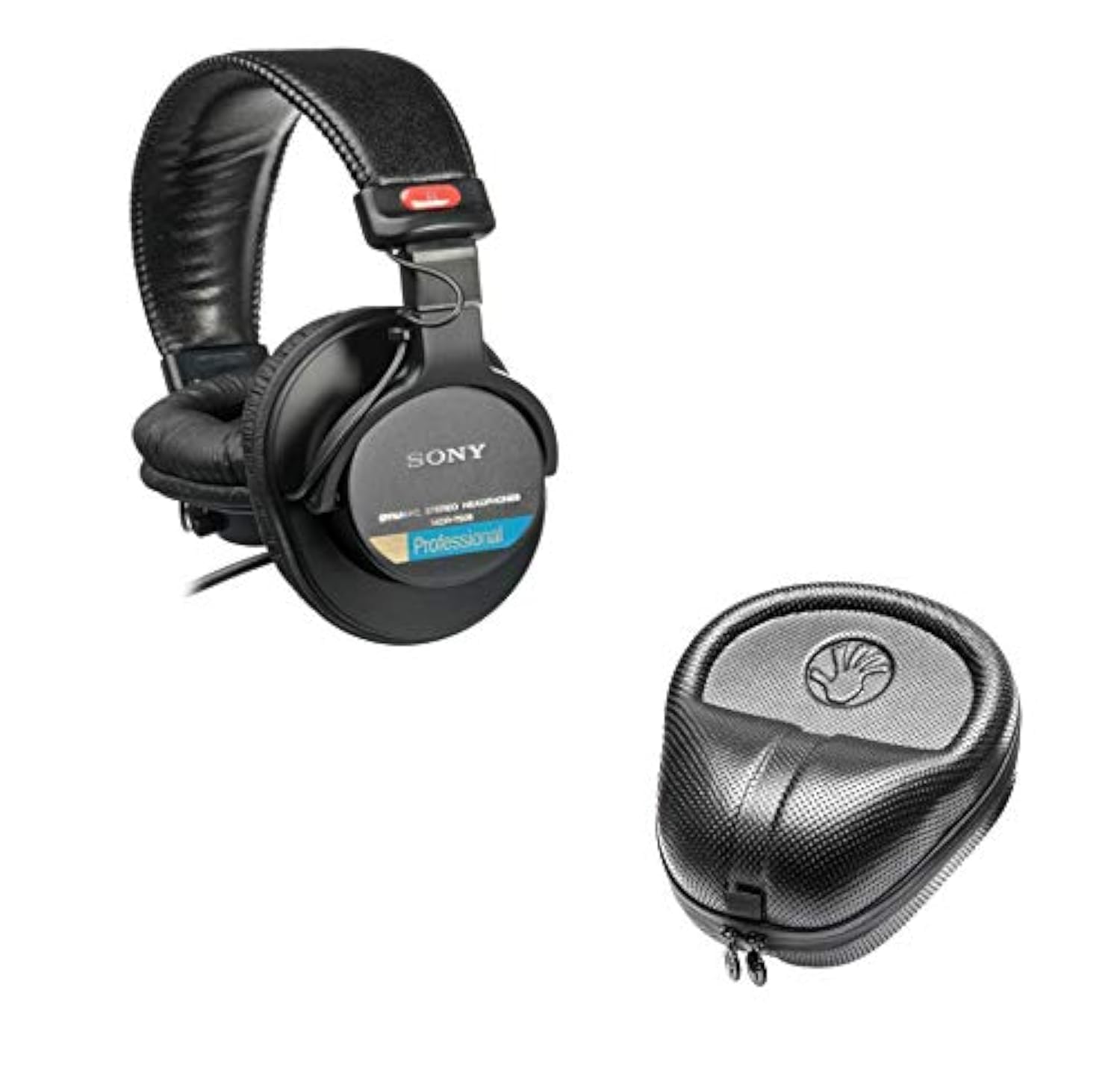 Sony MDR-7506 Professional Studio Headphones with Slappa Hard Case Bundle - Perfect for Recording, Mixing & DJing