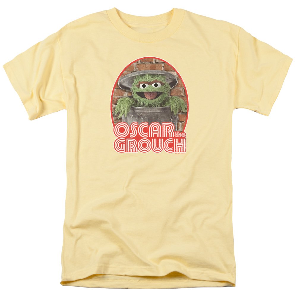 Funny Oscar The Grouch Trash Can T-Shirt - Vintage Sesame Street Graphic Tee - Perfect for Halloween Costumes & TV Show Fans