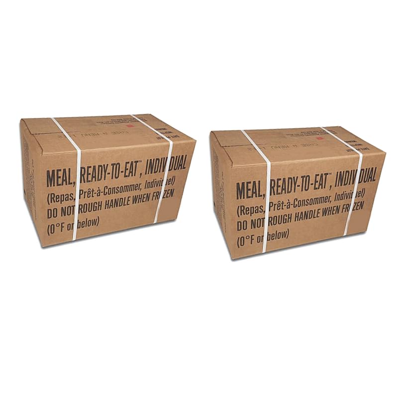 **Genuine US Military MRE Meals Ready to Eat - A & B Bundle Cases (2025-2026 Inspection) - Emergency Food Supply with Heater for Camping, Survival & Outdoor Adventures**
