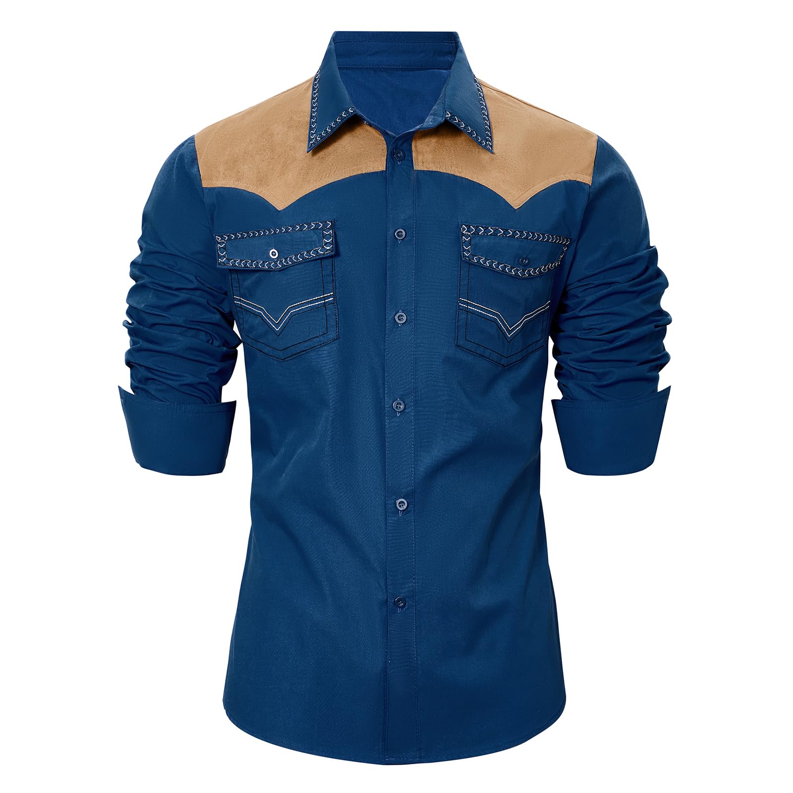 Men's Western Cowboy Shirts - Long Sleeve Casual Button Down Country Shirt for Men | Perfect for Rodeo, Country Music Festivals & Western Style Outfits
