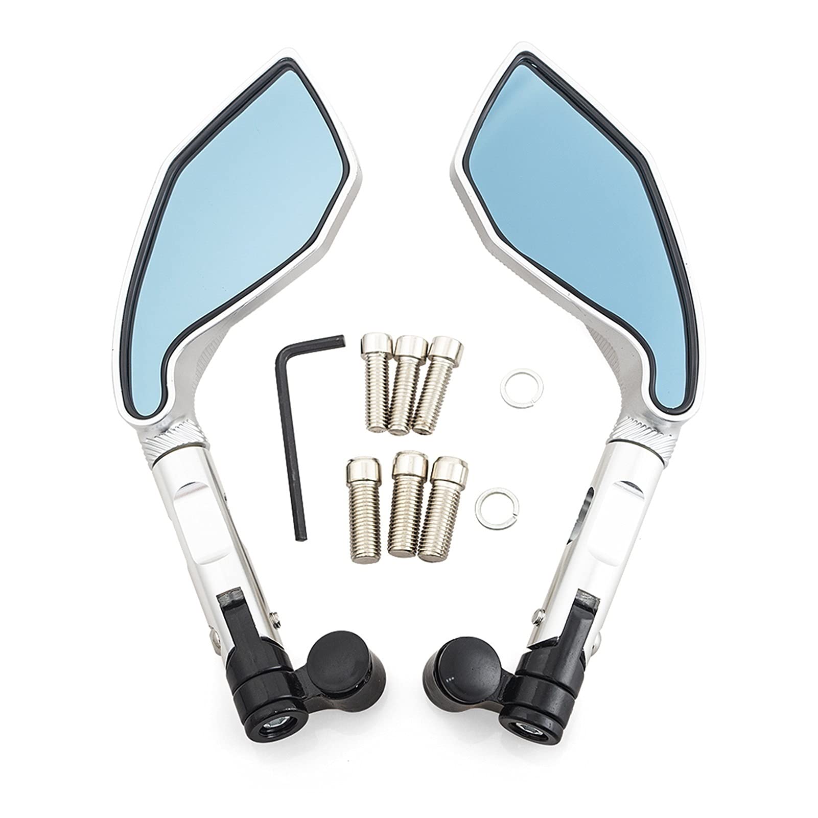 FYSH 8mm & 10mm Motorcycle Rearview Mirrors - Universal Fit for Suzuki V-Strom 650, Gladius 650, GSX 750F, Intruder 1400, GSX-S750, GSX600F - Scooter & Bike Safety Accessories for Better Road Visibility