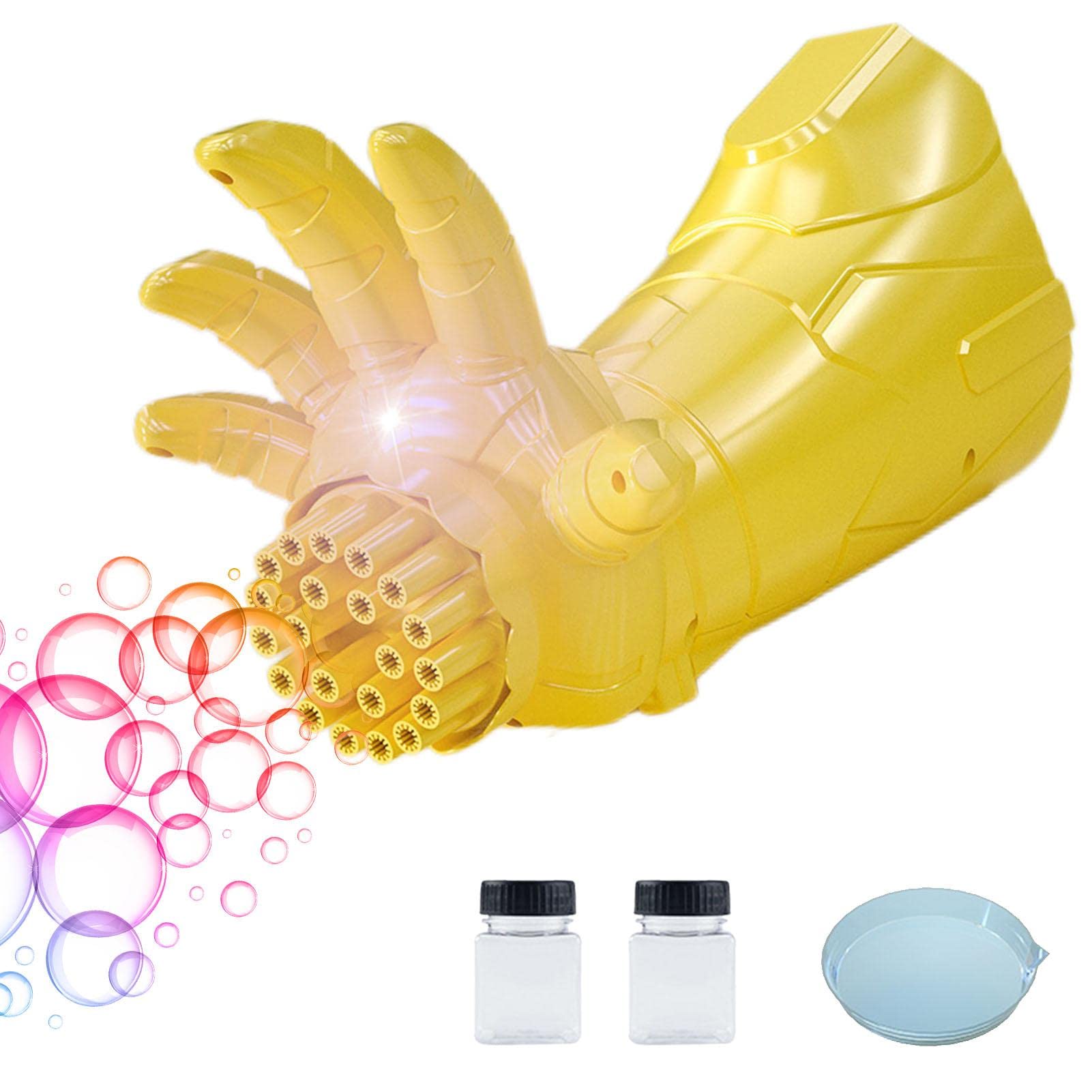 PURULEMCN Automatic Bubble Machine with LED Lights - Bubble Blower Maker for Kids, Toddlers & Adults - Fun Outdoor Party Toy for Boys & Girls - Perfect for Birthday Gifts, Backyard Play & Summer Activities