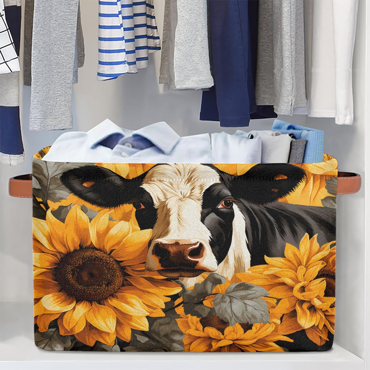 Foldable Storage Baskets with Handles - 2 Pack for Home & Shelves Organization