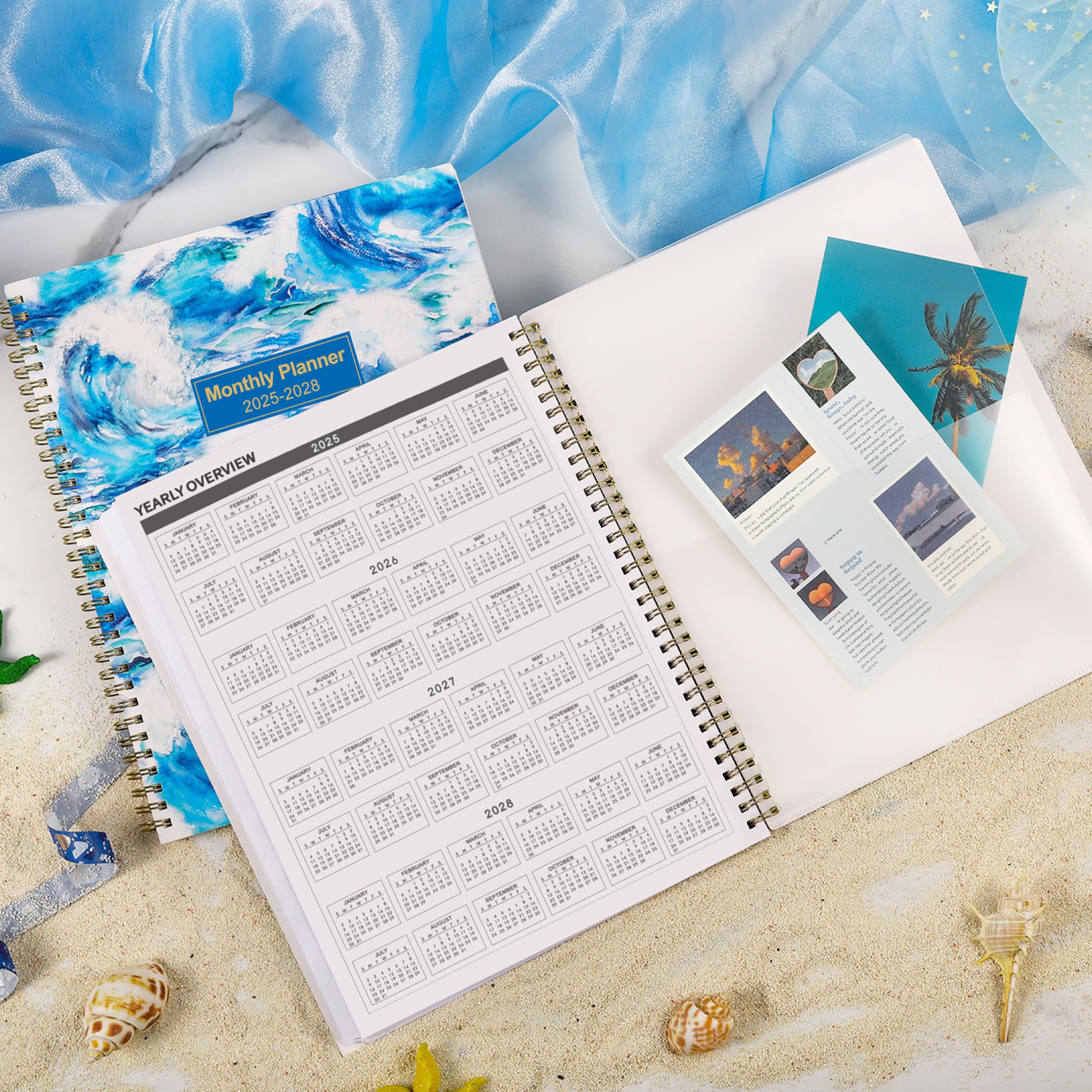 2025-2028 Monthly Planner Calendar | 3 Year Planner (36 Months) with Tabs, Pockets & Twin-Wire Binding | 9