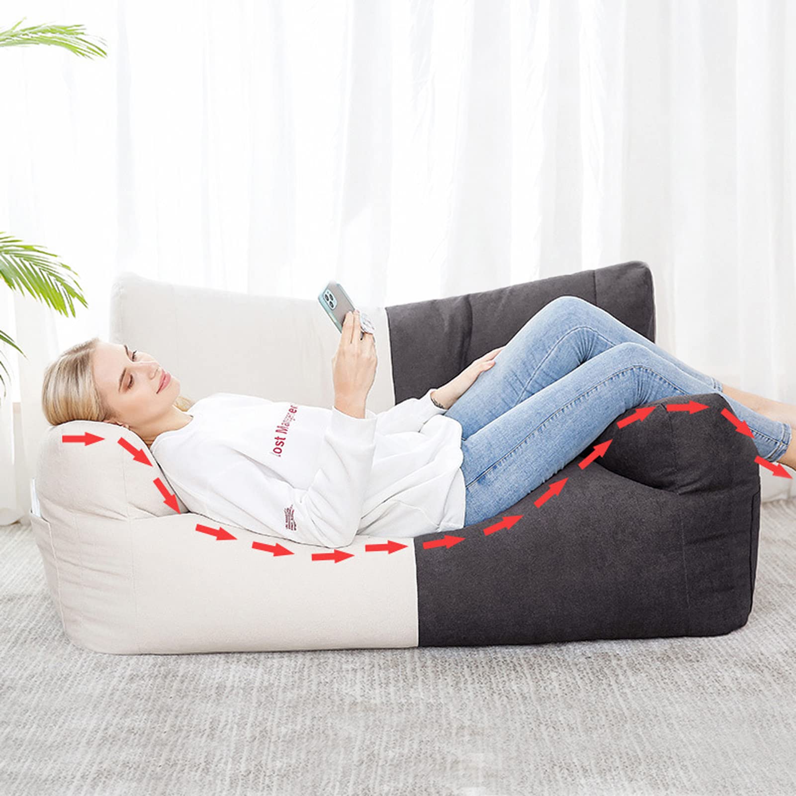 Premium Washable Cotton Linen Bean Bag Chair Cover Only (No Filler) - Extra Large Durable Zippered Sofa Beanbag Cover for Adults & Kids in Yellow - Perfect for Living Room, Bedroom, Dorm, and Playroom Decor