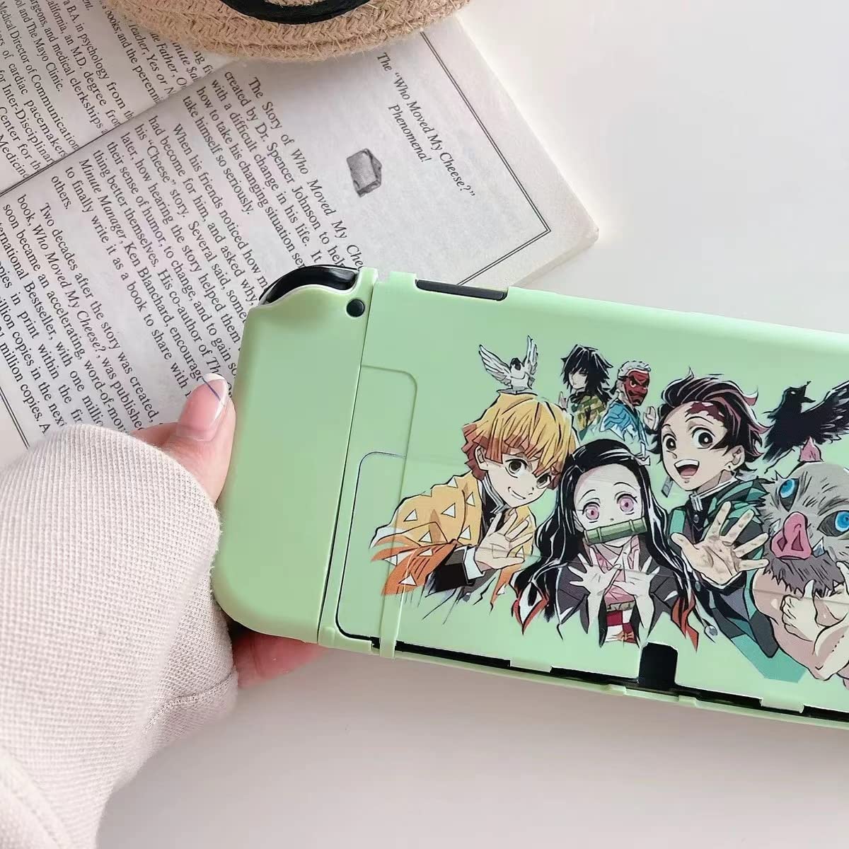 Demon Slayer Nintendo Switch OLED Case - Dockable Soft TPU Cover with Ergonomic Grip & Joycon Protection | Anime Gaming Accessory for Travel & Home Entertainment