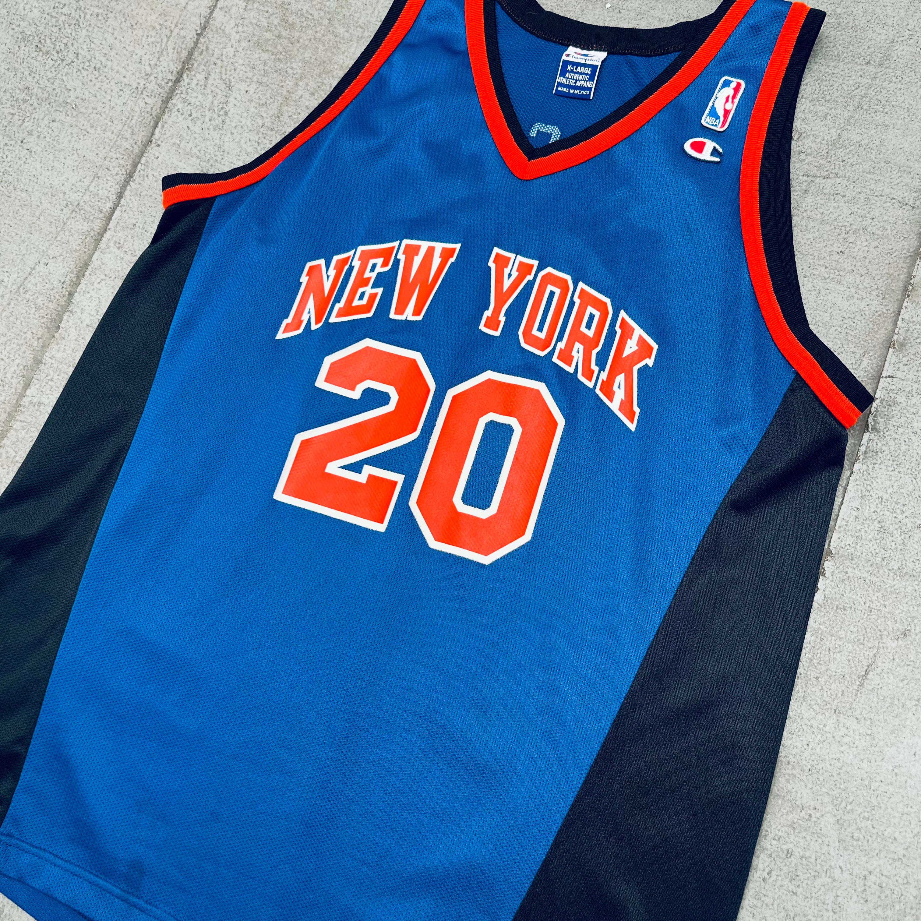 Authentic New York Knicks Allan Houston 1998-99 NBA Championship Replica Jersey - Size L/XL - Perfect for Game Day, Fan Events & Basketball Collectors