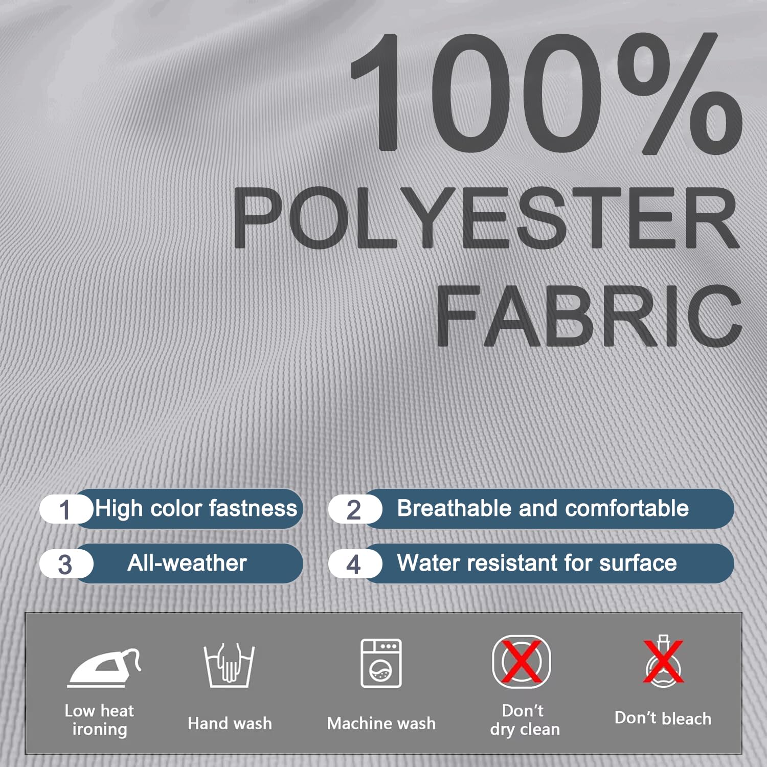 9 Pack Outdoor Patio Cushion Covers Set - Replacement Covers for 5-Piece 4-Seater Wicker Rattan Sectional Sofa (Gray, Cover Only, Large Size) - Perfect for Backyard, Deck, Poolside & Garden Furniture Protection