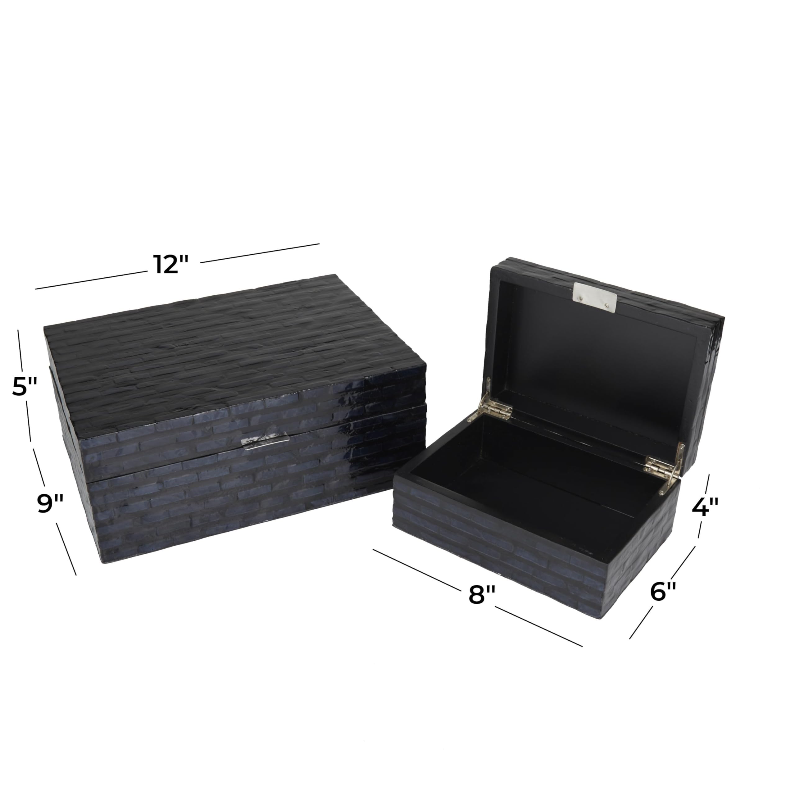 Deco 79 Pearl Shell Handmade Storage Box Set (12