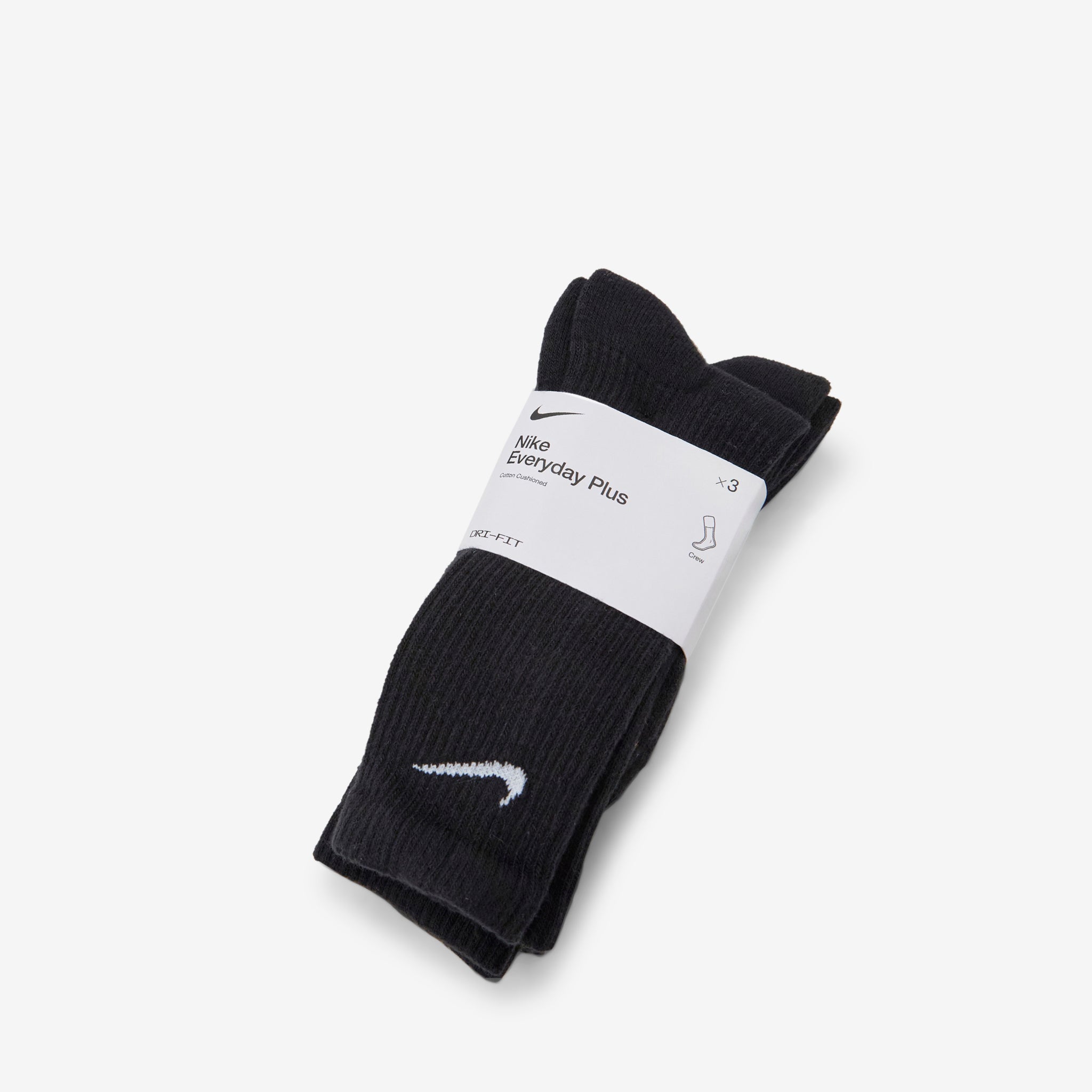 Everyday Plus Cushioned Training Crew Socks - Black & White | Comfortable Athletic Socks for Running, Gym Workouts & Daily Wear