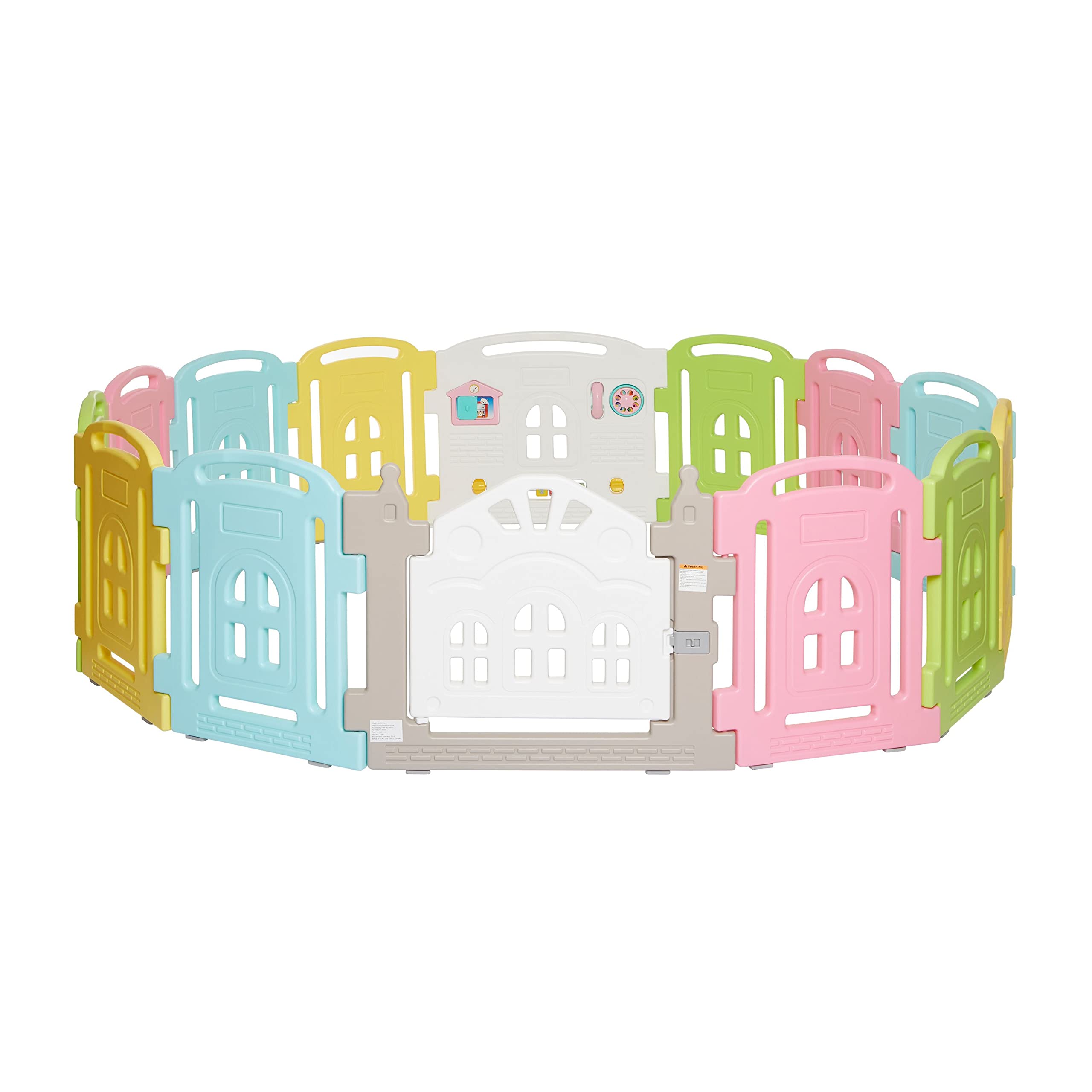 Dream On Me 14 Panel Groovy Play Center - Colorful Baby Playpen & Playard for Indoor/Outdoor Use - Safe Toddler Play Space for Home, Daycare or Backyard