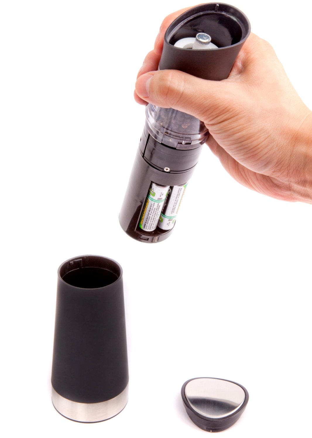 Ozeri Graviti Pro Electric Pepper Mill and Grinder - Automatic Battery-Operated Salt & Spice Grinder for Kitchen, Dining Table, or Camping Use