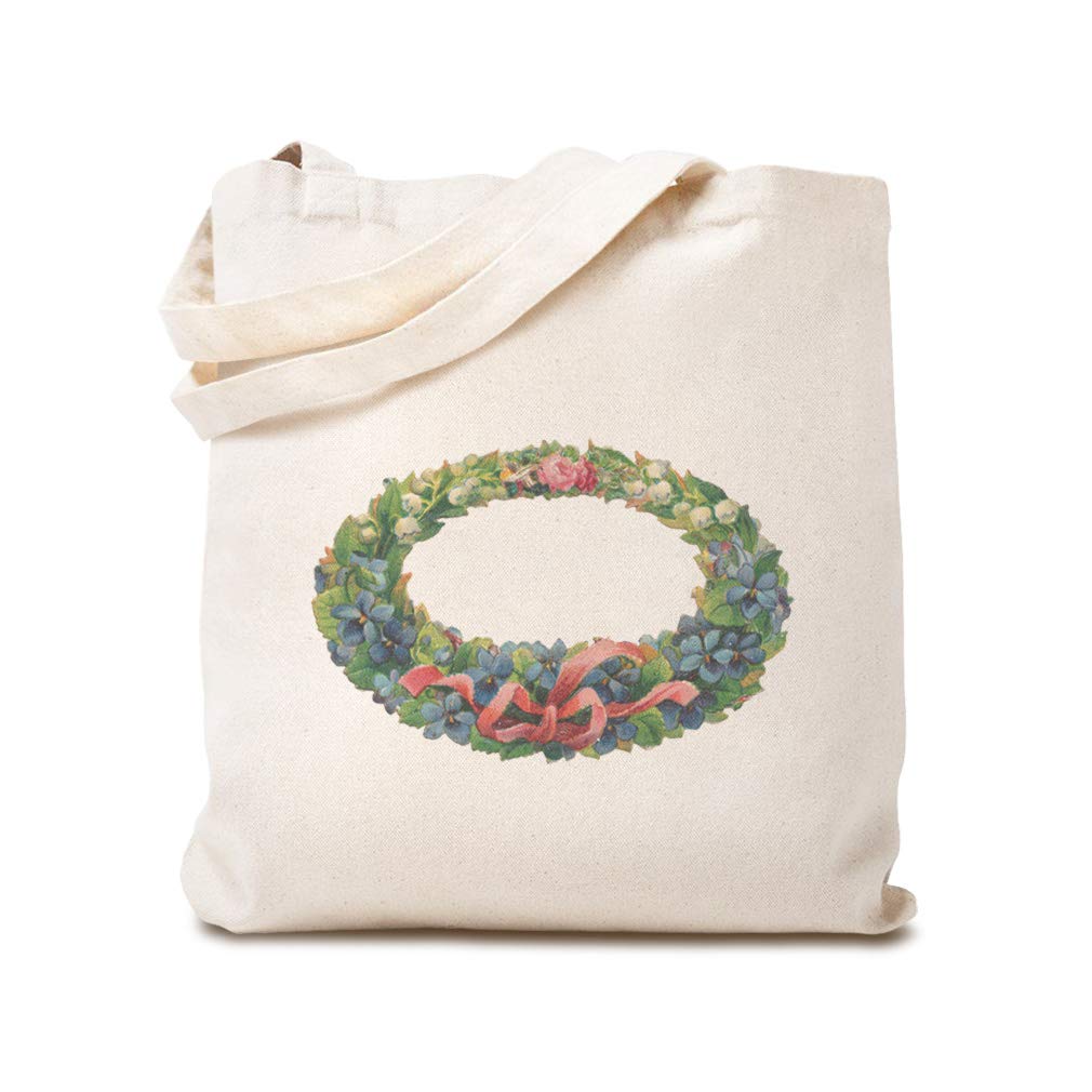 Custom Crown Vintage Look Canvas Tote Bag - Personalized Alphabet & Monogram Reusable Shopping Bag for Women - Perfect for Beach, Grocery & Everyday Use