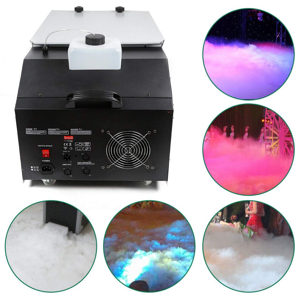 3000W DMX Fog Machine with Remote Control - TFCFL Low Profile Smoke Machine for Theater, Stage, DJ Party & Christmas Events - Adjustable Fog Output for Professional Effects