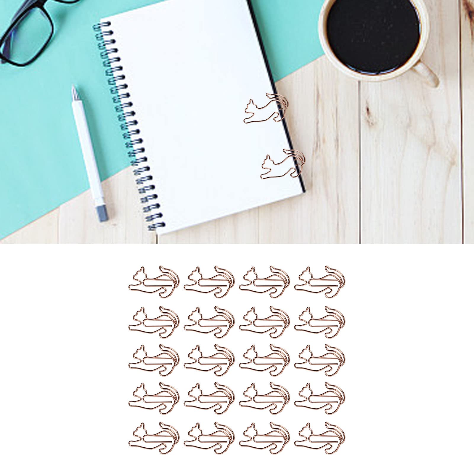 Cute Cat Shaped Paper Clips - Rustproof Durable Metal Office Supplies for Memos, Notes & Documents | Perfect for School, Office & Home Organization