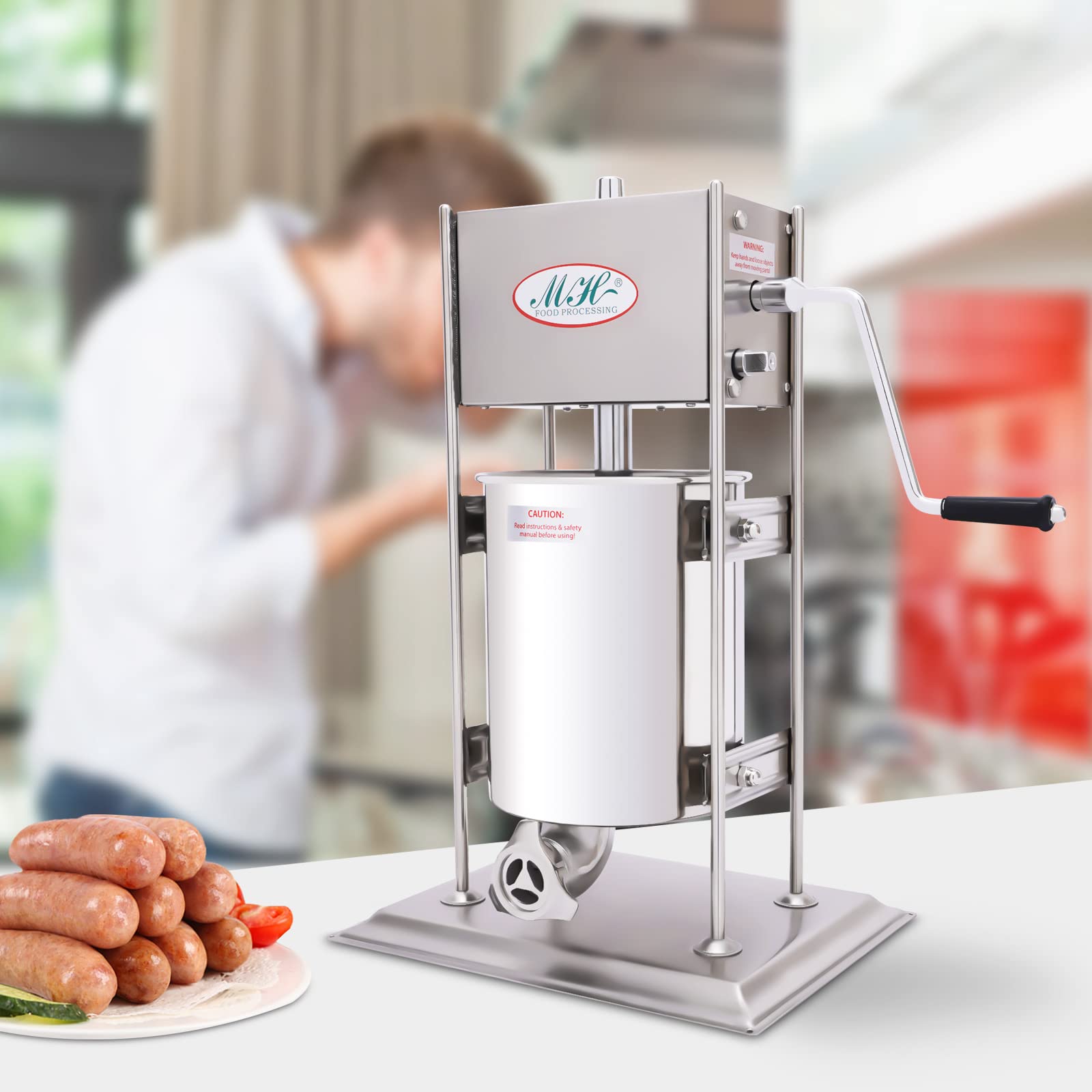 Commercial Manual Churros Maker Machine - 10L Stainless Steel Spanish Donut Churrera with 4 Nozzles - Perfect for Home, Restaurants, Bakeries & Cafes - Make Authentic Churros for Parties, Street Fairs & Dessert Shops