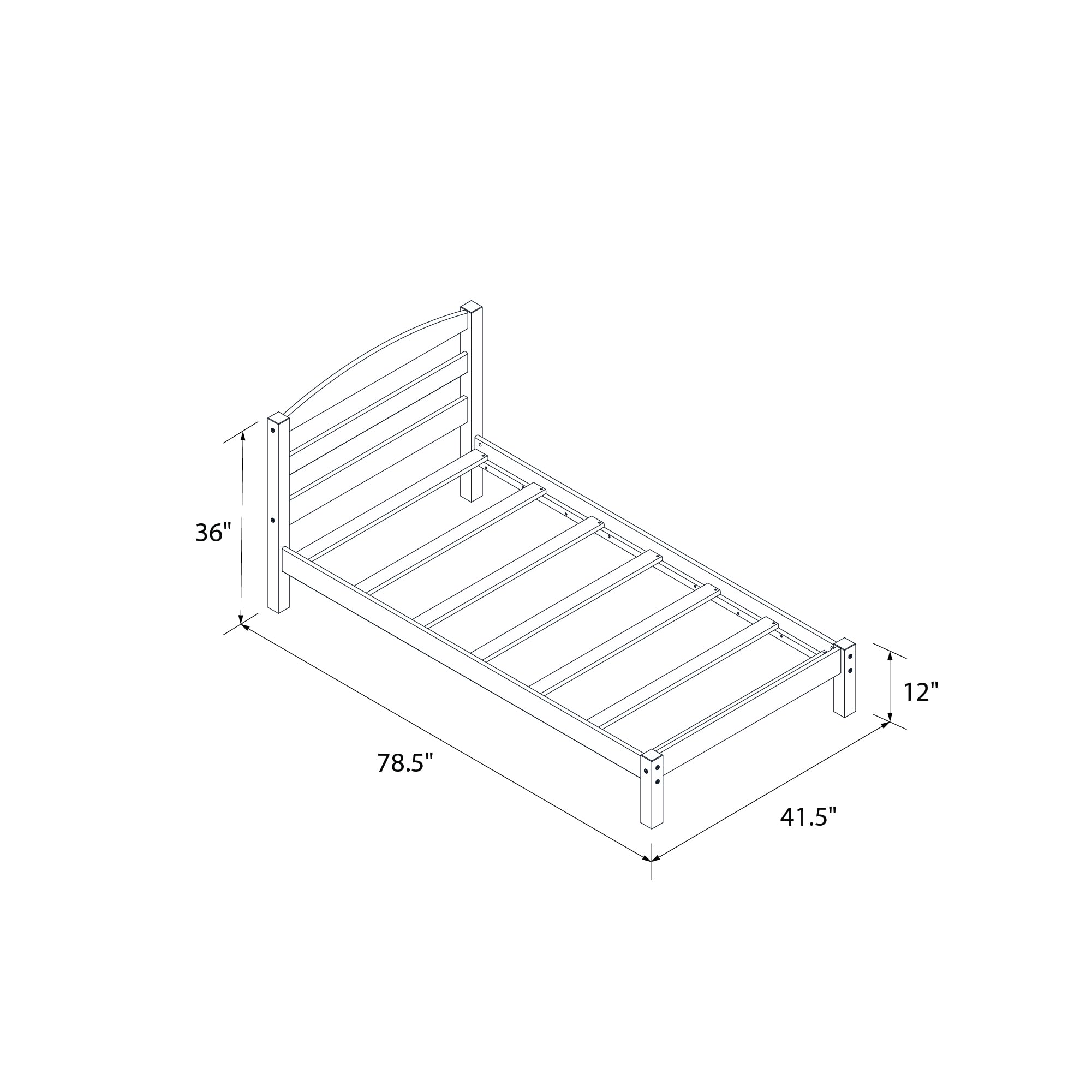 DHP Braylon Twin Bed Frame - Minimalist Wooden Bed with Espresso Finish - Sturdy Solid Wood Construction - Perfect for Kids Rooms, Guest Bedrooms & Small Spaces