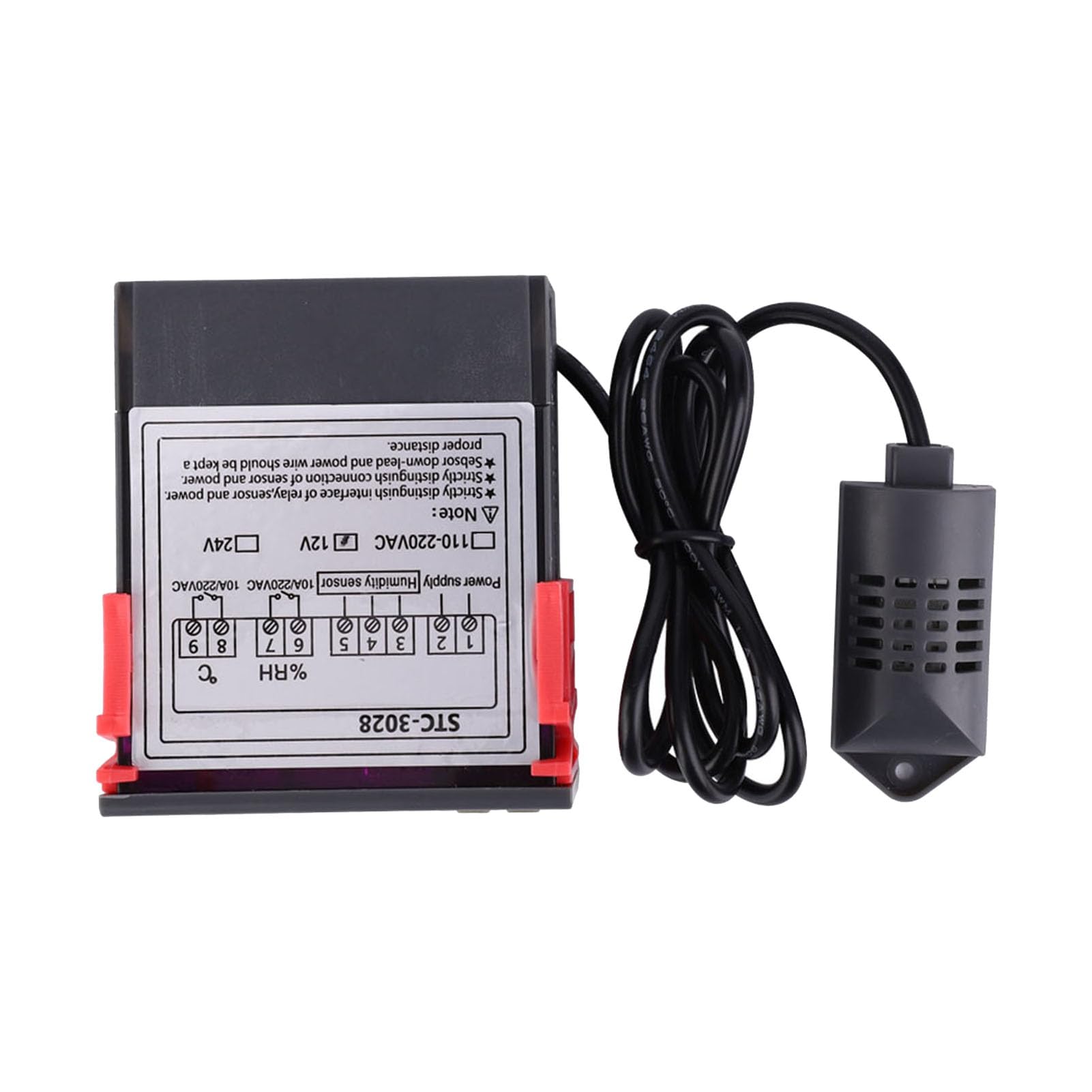 Farm Humidity & Temperature Controller - ABS Plastic with Sensor (12V) for Greenhouse & Storage