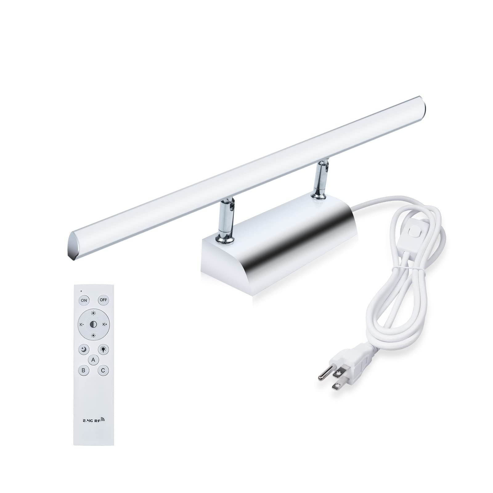 Bonlux 17 Inch 3-Color LED Bathroom Vanity Light - 7W Dimmable Wall Mounted Light with Remote Control (3000K/4000K/6000K Adjustable) for Makeup Mirror & Dressing Table | Memory Function, Plug-in Installation | Perfect for Bedroom, Bathroom & Vanity Area