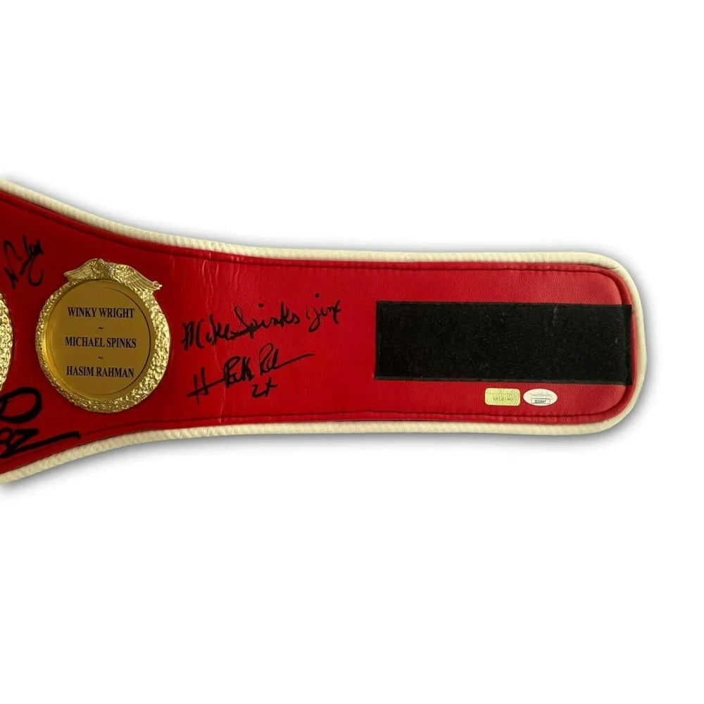 Authentic IBF Championship Boxing Belt - Signed by Legends (Spinks, Marquez +4) with JSA COA - Perfect for Collectors, Display & Boxing Memorabilia Enthusiasts