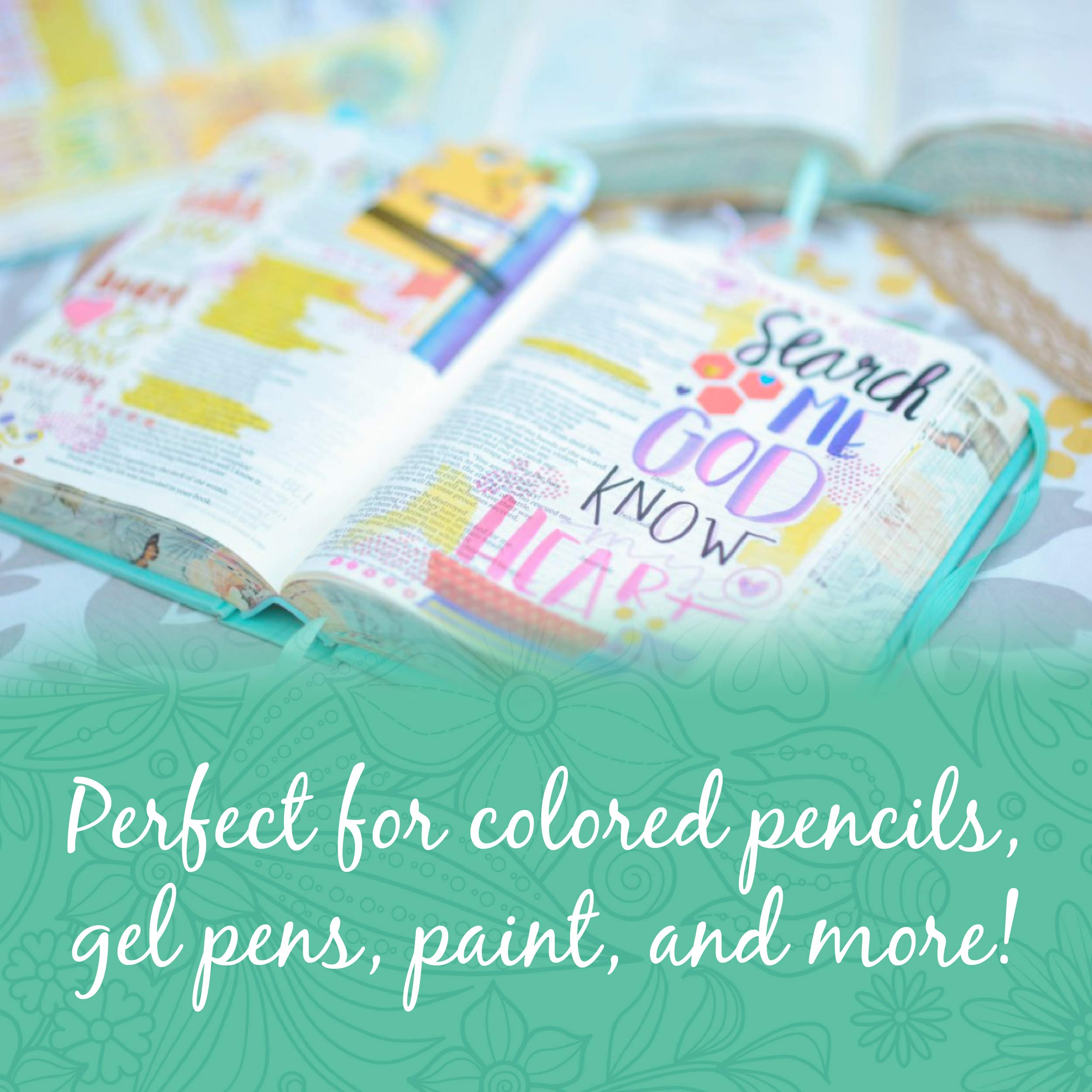 Tyndale NLT Inspire Bible Hardcover - Coloring Journaling Bible with 400+ Illustrations, Aquamarine Edition | Perfect for Bible Study, Creative Worship & Religious Gifts to Deepen Faith