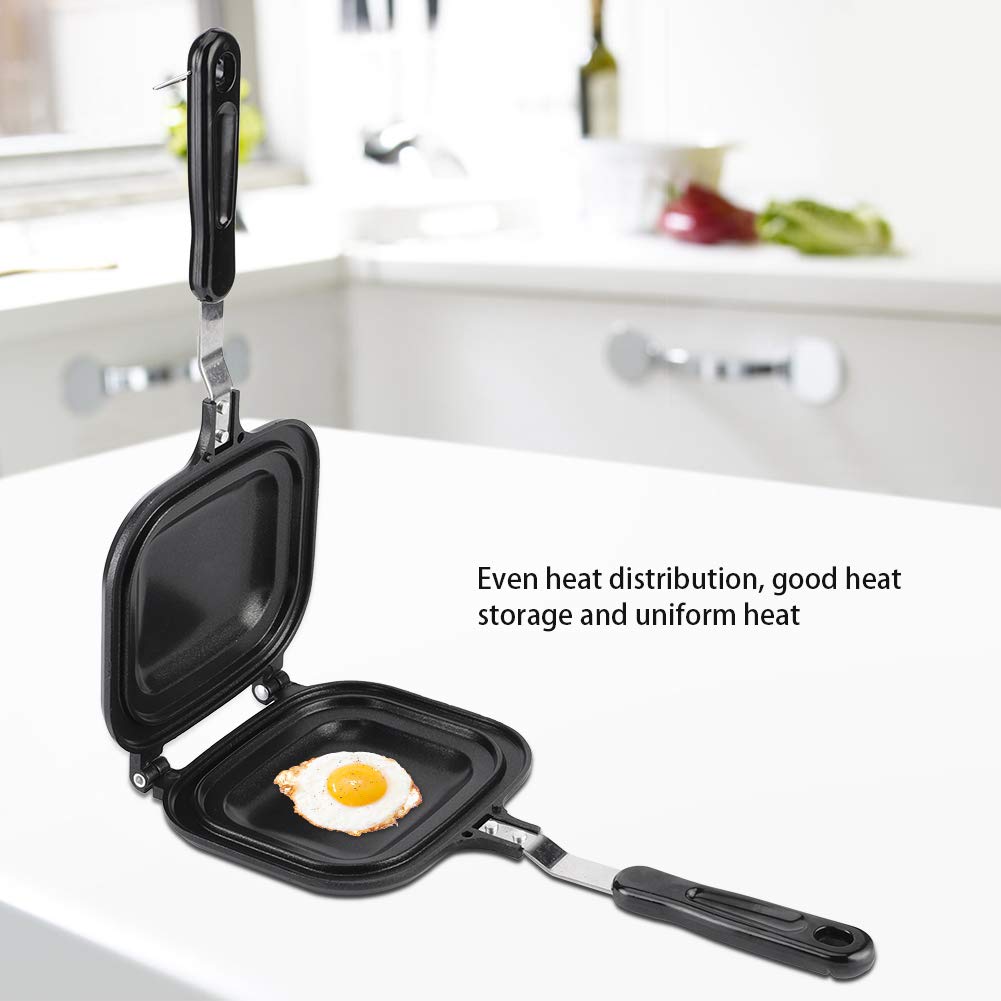 **Double-Sided Non-Stick Frying Pan & Sandwich Toaster - Foldable Breakfast Maker for Pancakes, Omelettes, Waffles & Toast - Perfect for Quick Breakfasts, Camping & Small Kitchens**