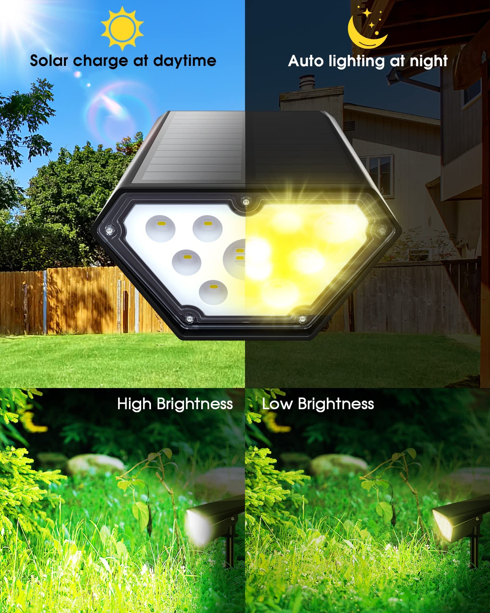 10 Pack Solar Spot Lights Outdoor - 700 Lumen Bright IP67 Waterproof Adjustable Landscape Lighting for Garden, Yard, Pathway, Driveway, Pool & Patio | Warm White Solar Powered Lights for Nighttime Safety & Ambience