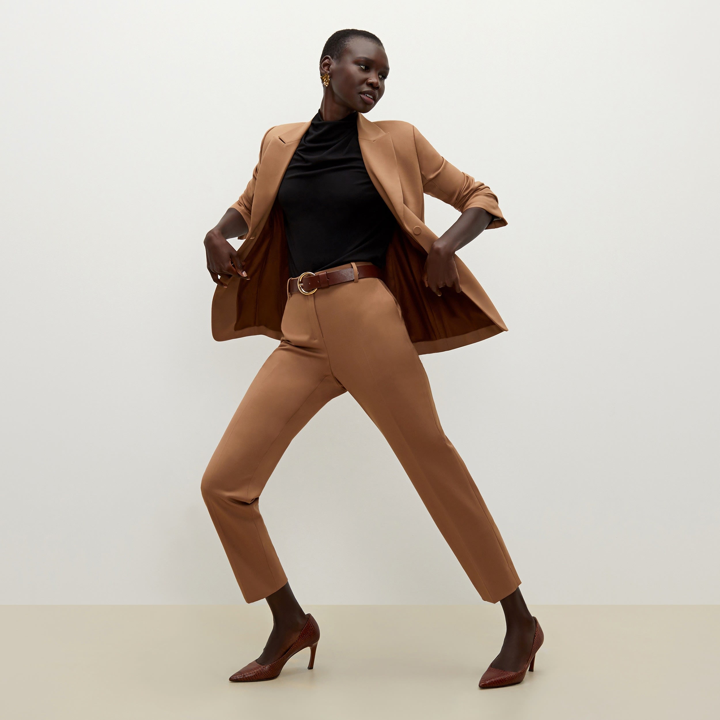 Mejia Washable Wool Twill Pants in Camel Color - Comfortable & Durable Trousers for Office, Travel & Casual Wear