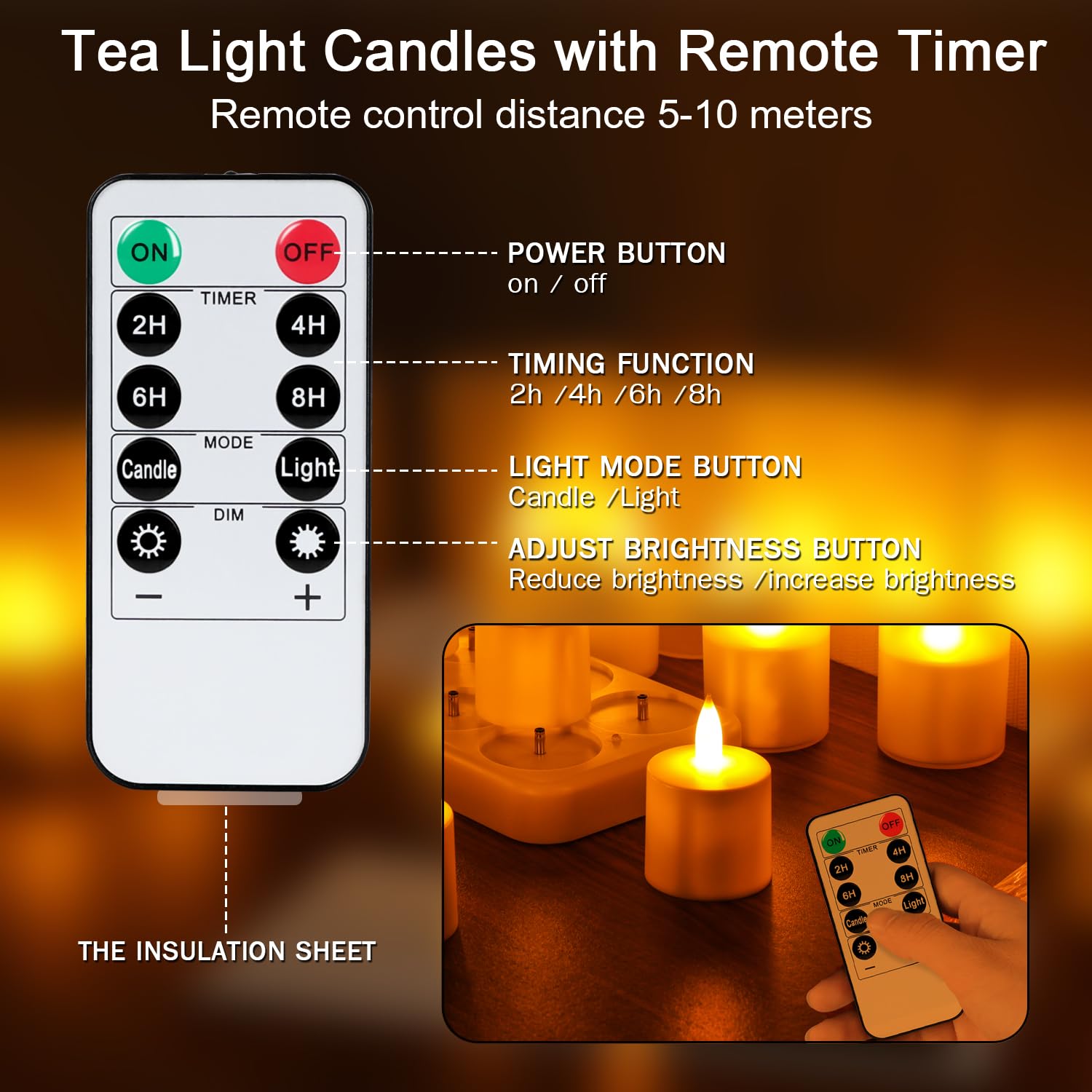 Rechargeable LED Tea Light Candles with Remote Timer - 24 Pack Flameless Battery Operated Candles for Romantic Home Decor, Wedding Centerpieces, Christmas Decorations, Restaurants & Party Ambiance Lighting