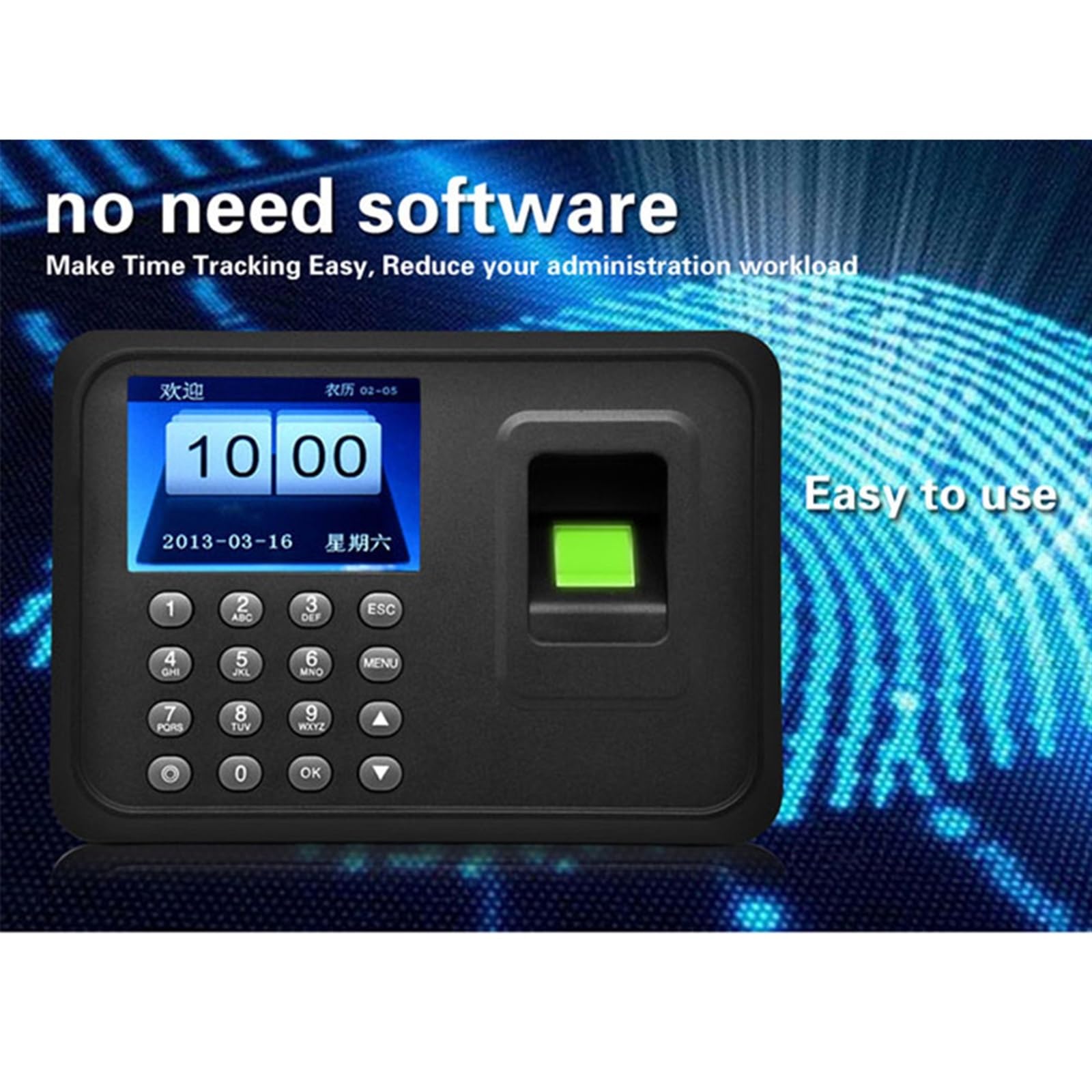 A6 Fingerprint Access Control & Time Attendance Machine with Password & Multilingual Support - Ideal for Office, School, and Business Security Management