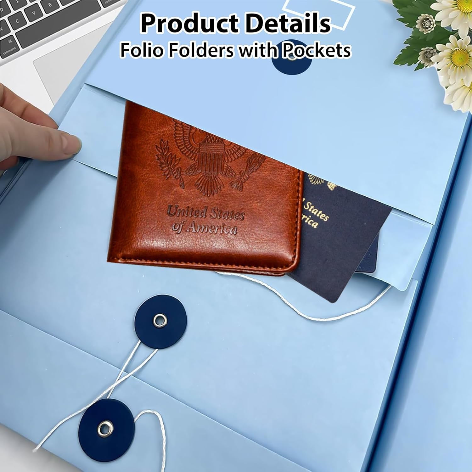 2024 New Document Organizer with Pockets - Estate Planning Binder, File Folder for Office & School Papers - Blue (Perfect for Important Documents, Emergency Preparedness & Daily Organization)