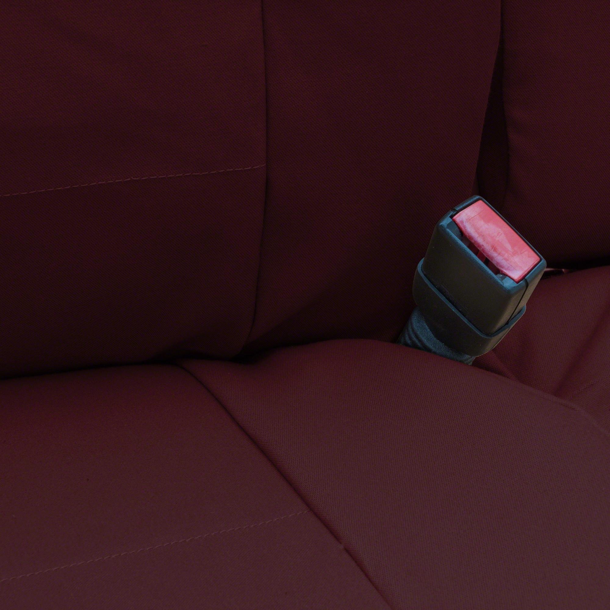 Coverking Custom Fit Front 40/20/40 Seat Cover for RAM 1500/2500 Trucks - Durable Polycotton Drill Fabric in Wine Red - Perfect for Off-Roading, Work & Daily Commute Protection