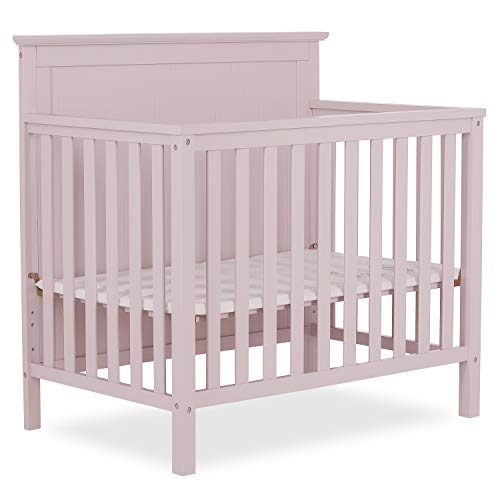 Dream On Me Ava 4-in-1 Convertible Mini Crib - Blush Pink | Greenguard Gold Certified | Non-Toxic Finish | Includes 1