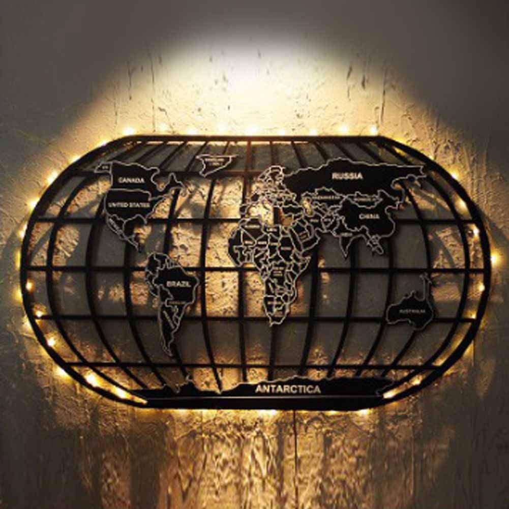 3D Metal World Map Wall Art - Large 47.2