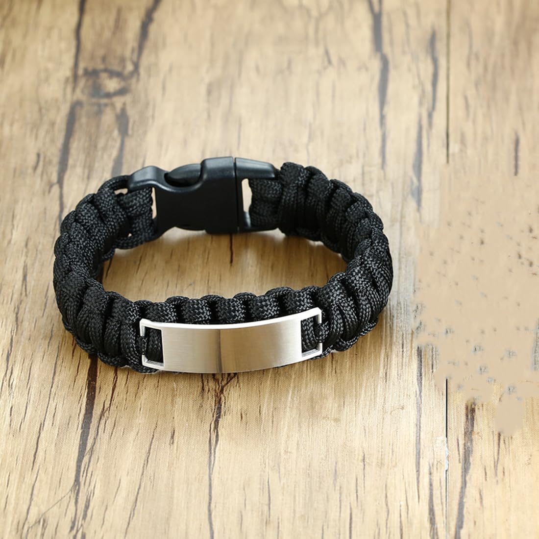 Men's Philippians 4:13 Paracord Bracelet - Stainless Steel Survival Cuff for Hiking & Camping