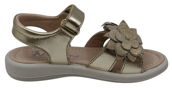 Naturino Girls' Noter Hook and Loop Sandals - Lightweight Comfortable Laminato/Platino Color for Summer Beach, Playground & Outdoor Activities