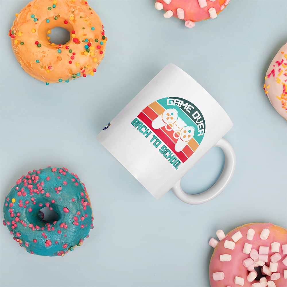 Funny Game Over Back to School Coffee Mug - Perfect First Day Gift for Kids, Students & Teachers - Great for Homeschool Moms & Classroom Use