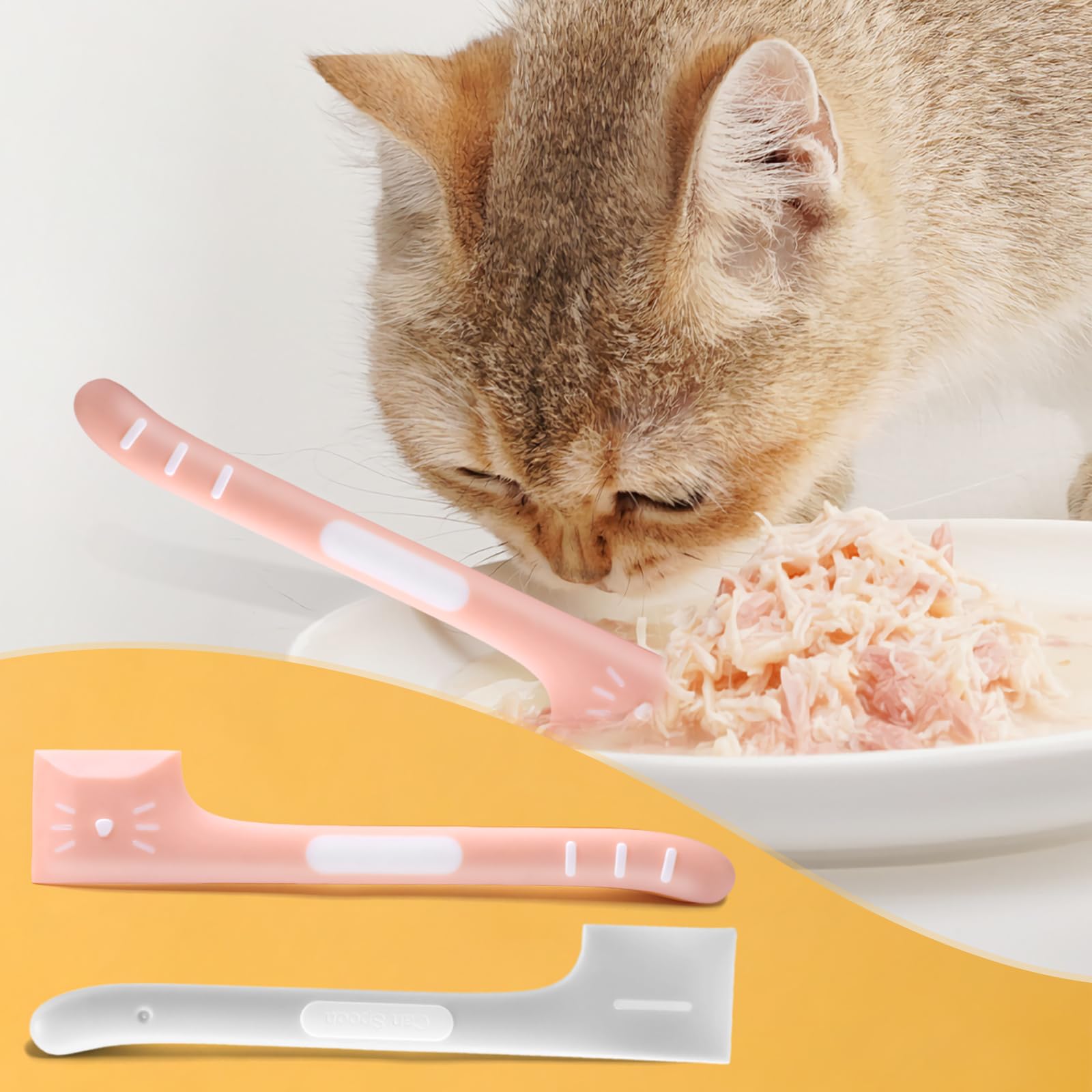 4Pcs Cat Food Spoon Set - Stainless Steel Wet Food Scoop & Spatula for Cats & Dogs | Includes Can Opener | Perfect for Feeding, Portion Control & Travel Use