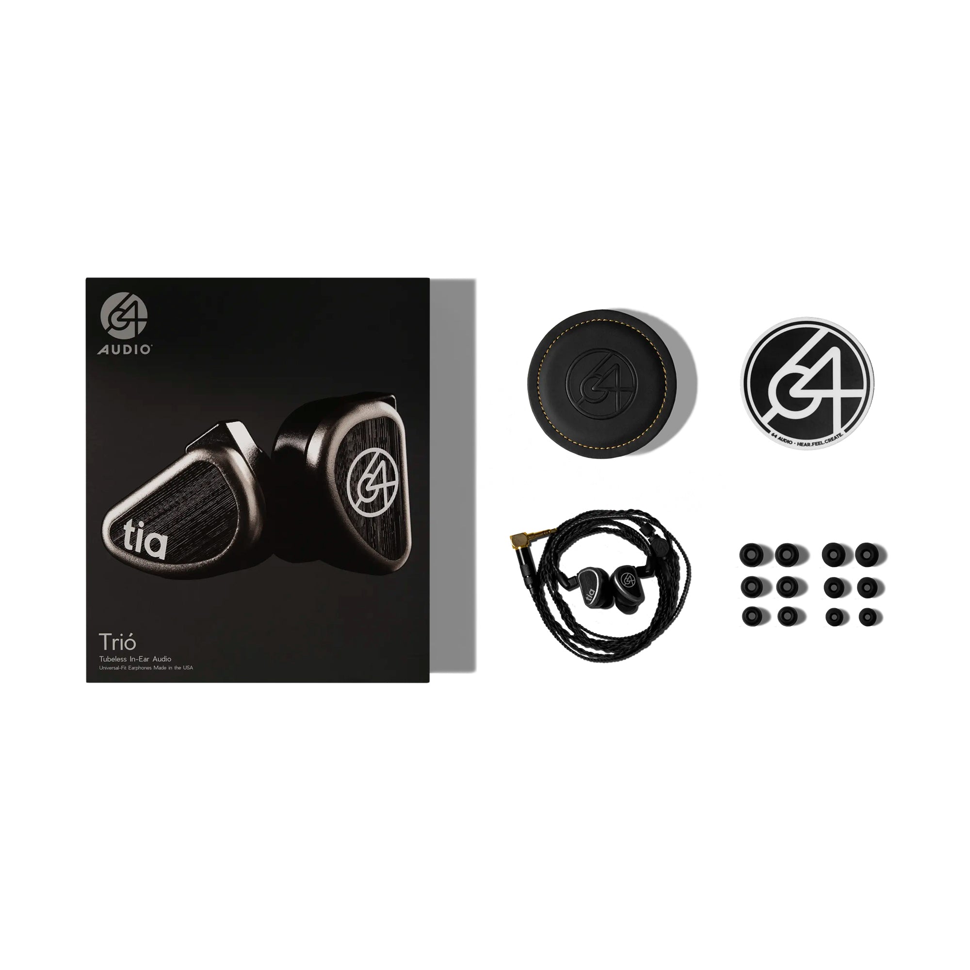 64 Audio Trio Universal In-Ear Earphones - Premium Hi-Fi Sound with Customizable Fit for Audiophiles, Musicians & Travelers - Perfect for Studio Recording, Live Performances & Commuting