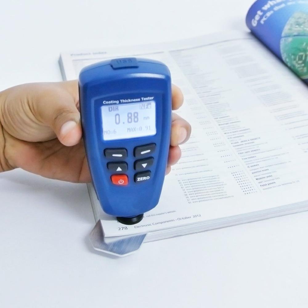 CEM DT-156 Pro Digital Paint Coating Thickness Gauge Meter - Auto F/NF Probe Tester (0-1250μm) for Automotive, Metal & Industrial Use - Perfect for Car Paint, Powder Coating & Anodizing Measurement