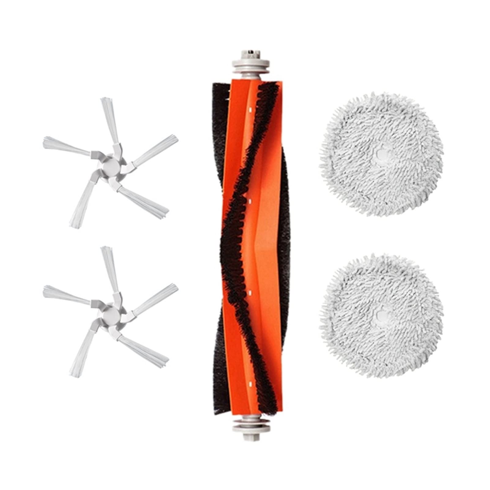 5Pcs Vacuum Cleaner Parts Kit for Xiaomi Dreame W10/W10 Pro Robot - Detachable Main Brush, Side Brushes & Mop Cloth (Dark Grey) - Essential Replacement Accessories for Efficient Floor Cleaning & Maintenance