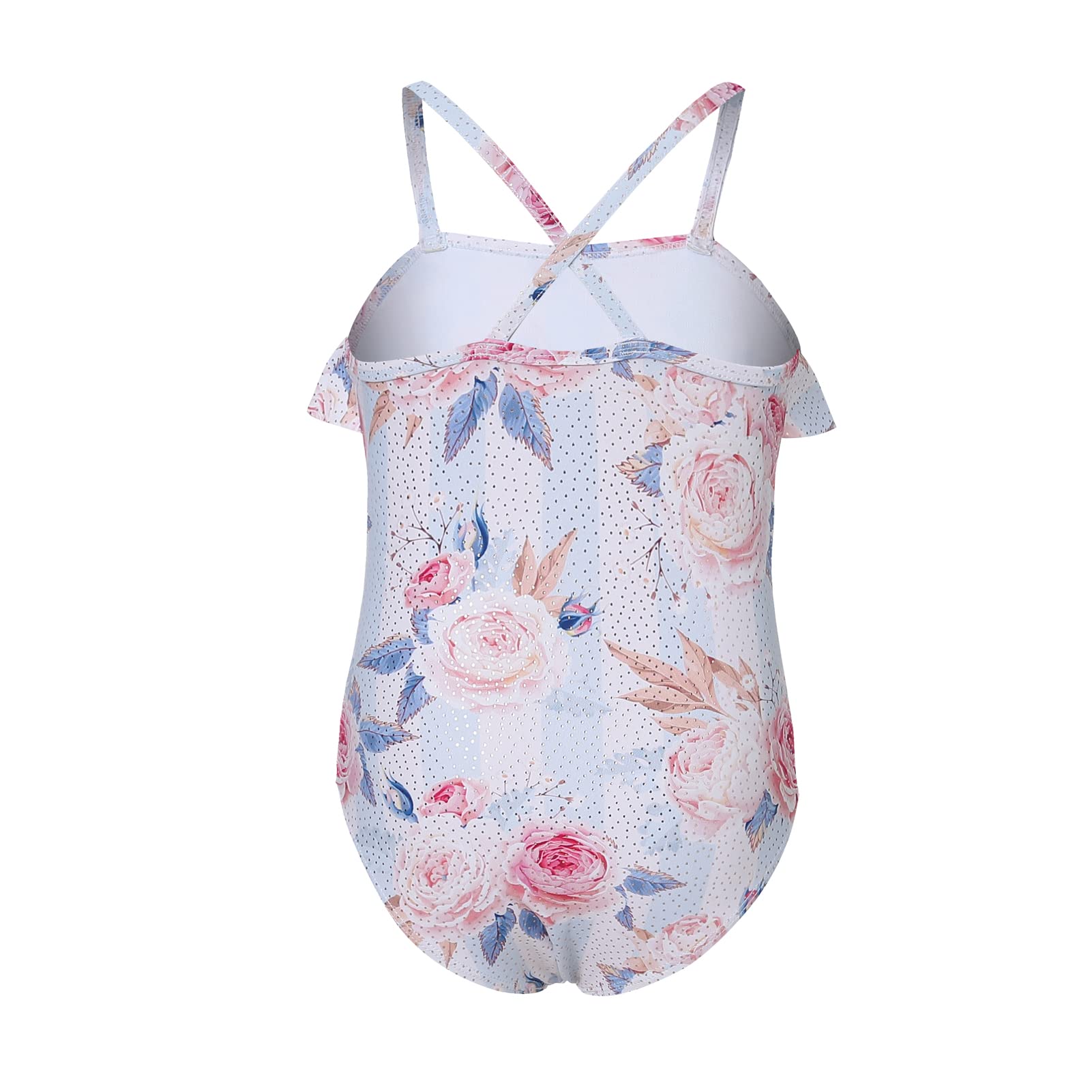 Phineein Girls One-Piece Swimwear - Tropical Fruit Heart Print Ruffled Bathing Suit for Kids | Beach, Pool & Summer Vacation Outfit